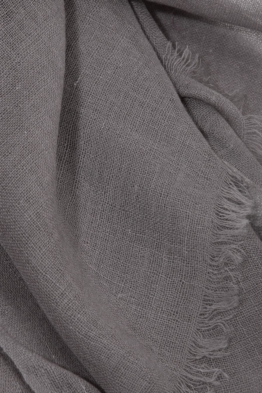 Woolen Fringe Scarf - Dark Gray