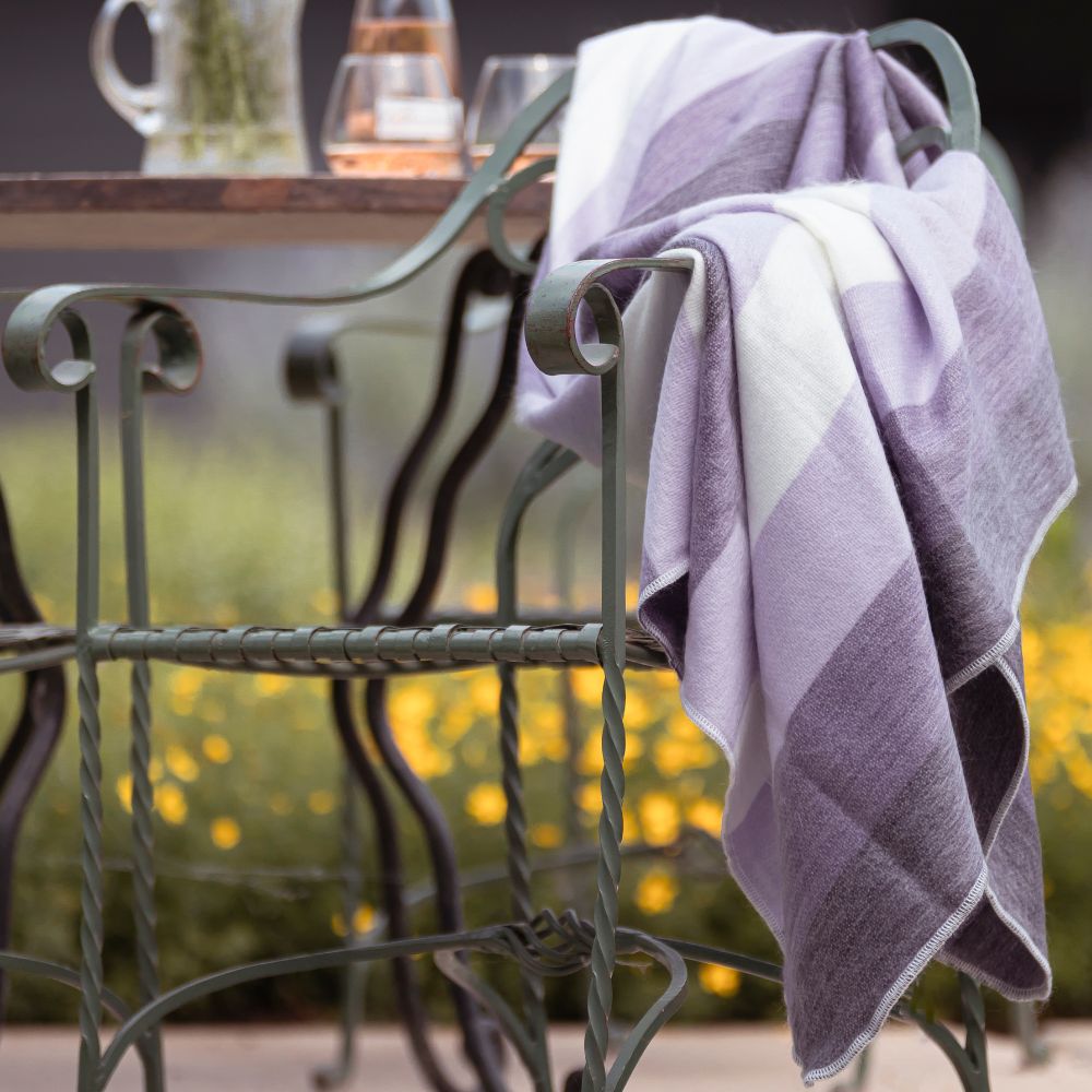 lavender striped throw blanket