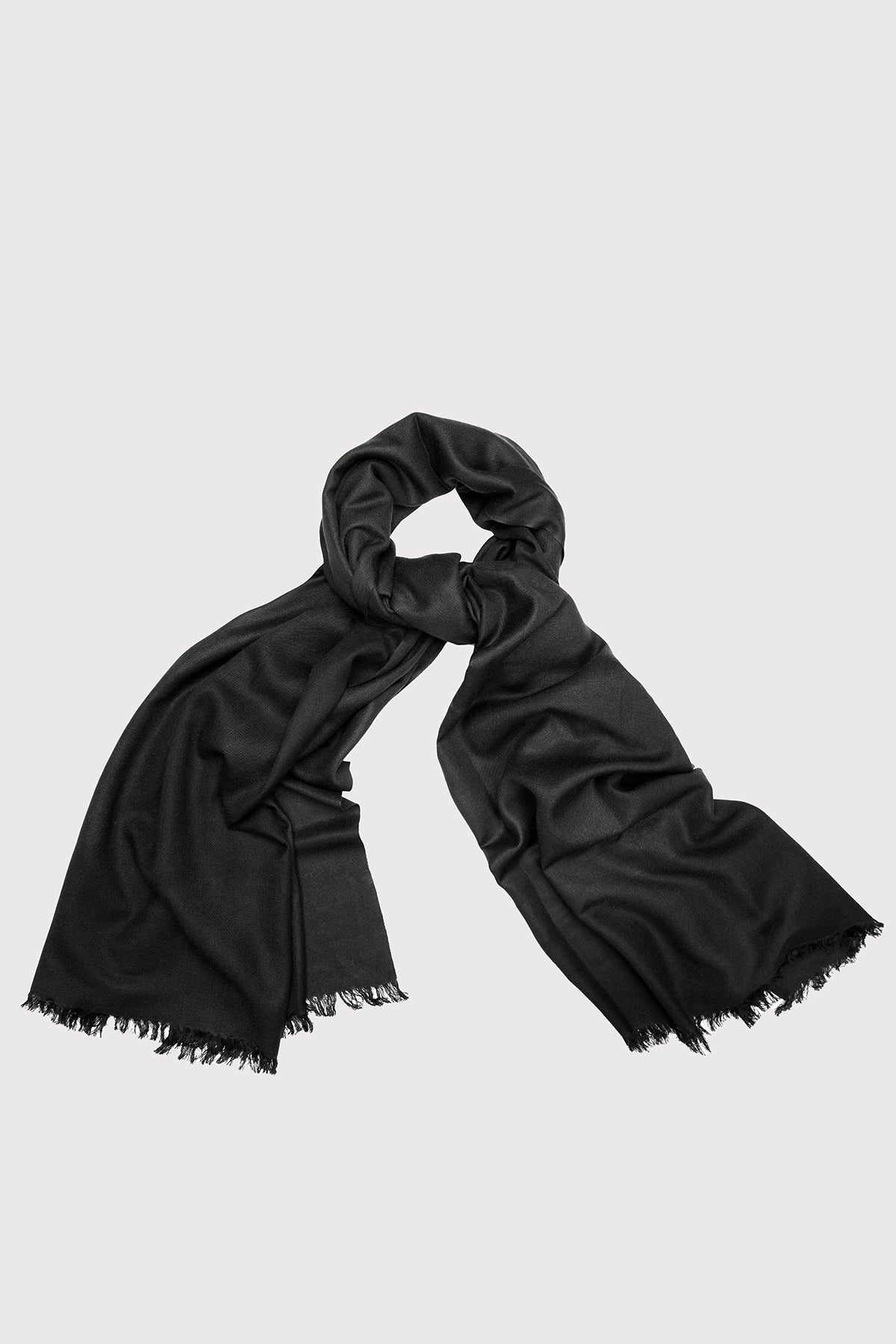 Cashmere Silk A Black Eyelash Scarf - Black