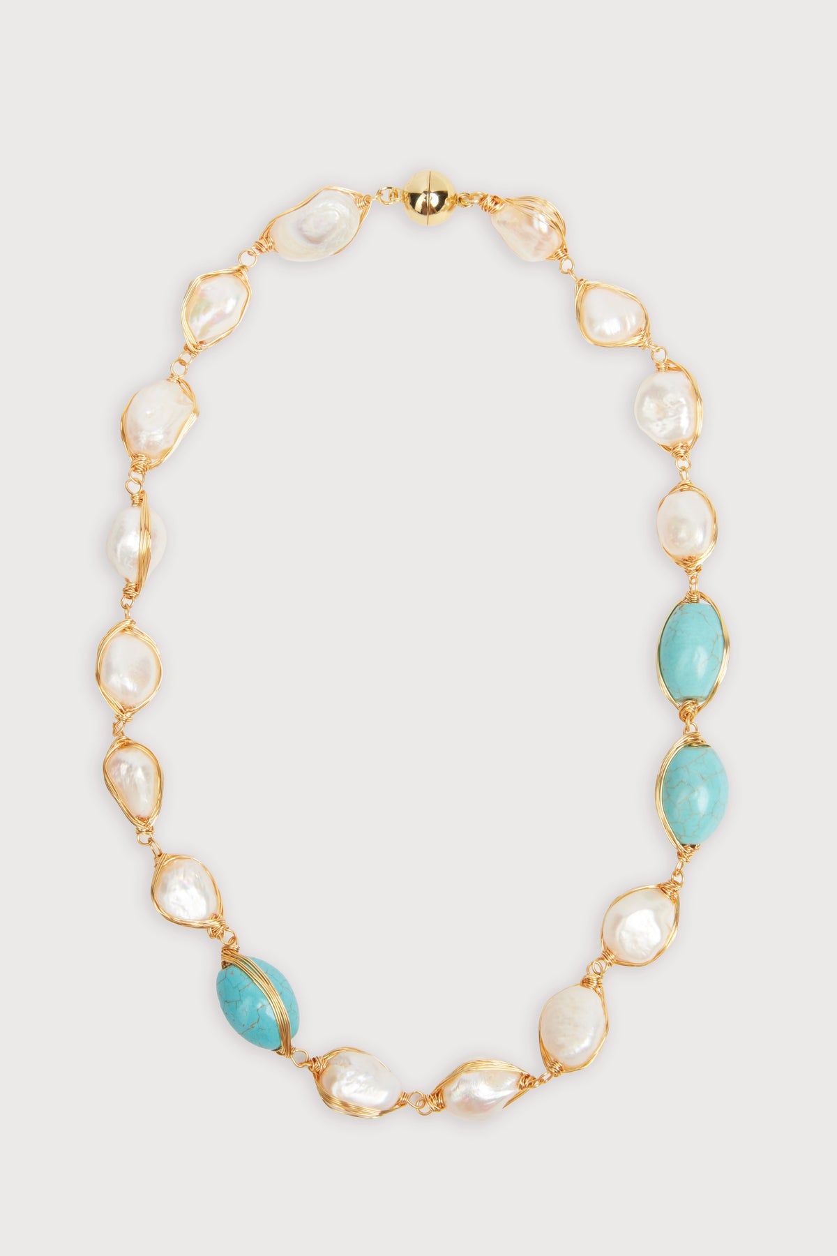 Turquoise Baroque Pearl Necklace - Turquoise