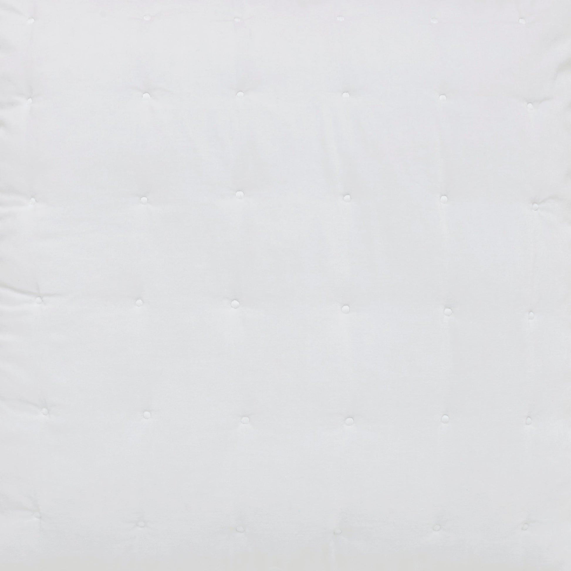QT-353-9496_4|Close-up texture of a pristine white square-quilted bedspread, emphasizing the soft, inviting fabric and detailed stitching.
