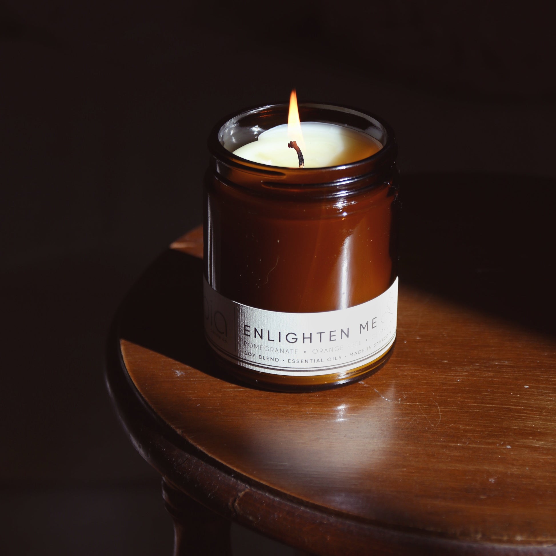 enlighten me classic candle on a stool  for a relaxation