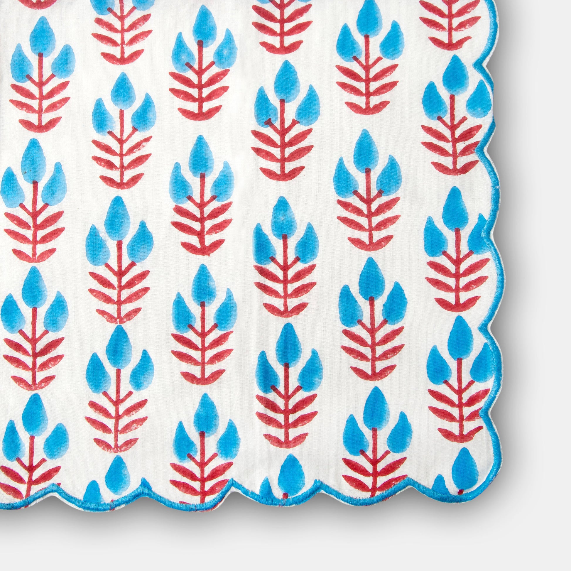 Close-up of floral block print pattern