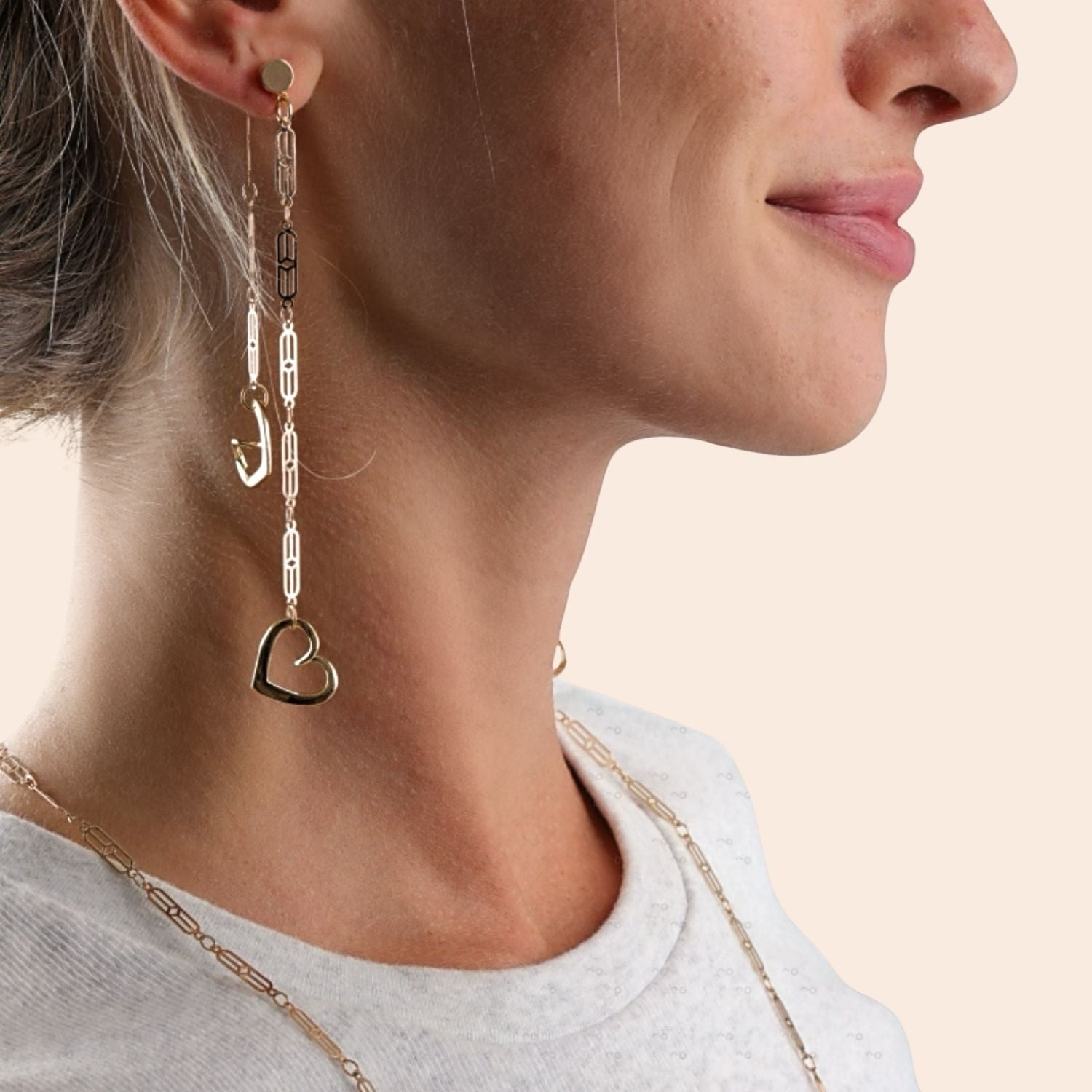 Con Amor Gold Dangle Earrings