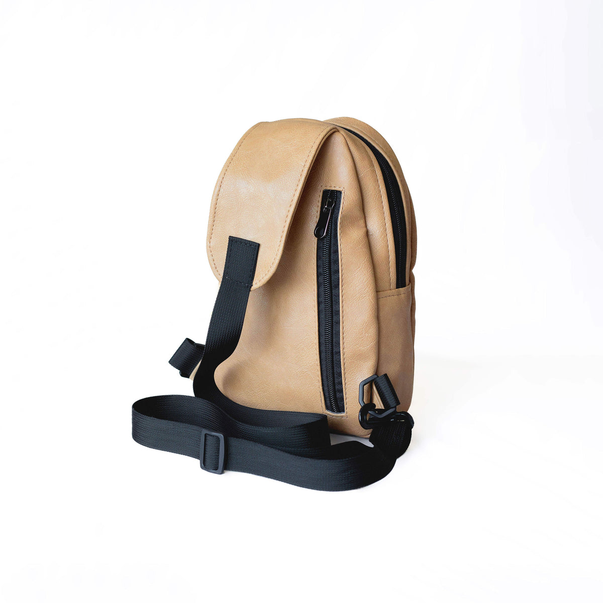 Buru latte vegan leather sling bag lifestyle #color_latte