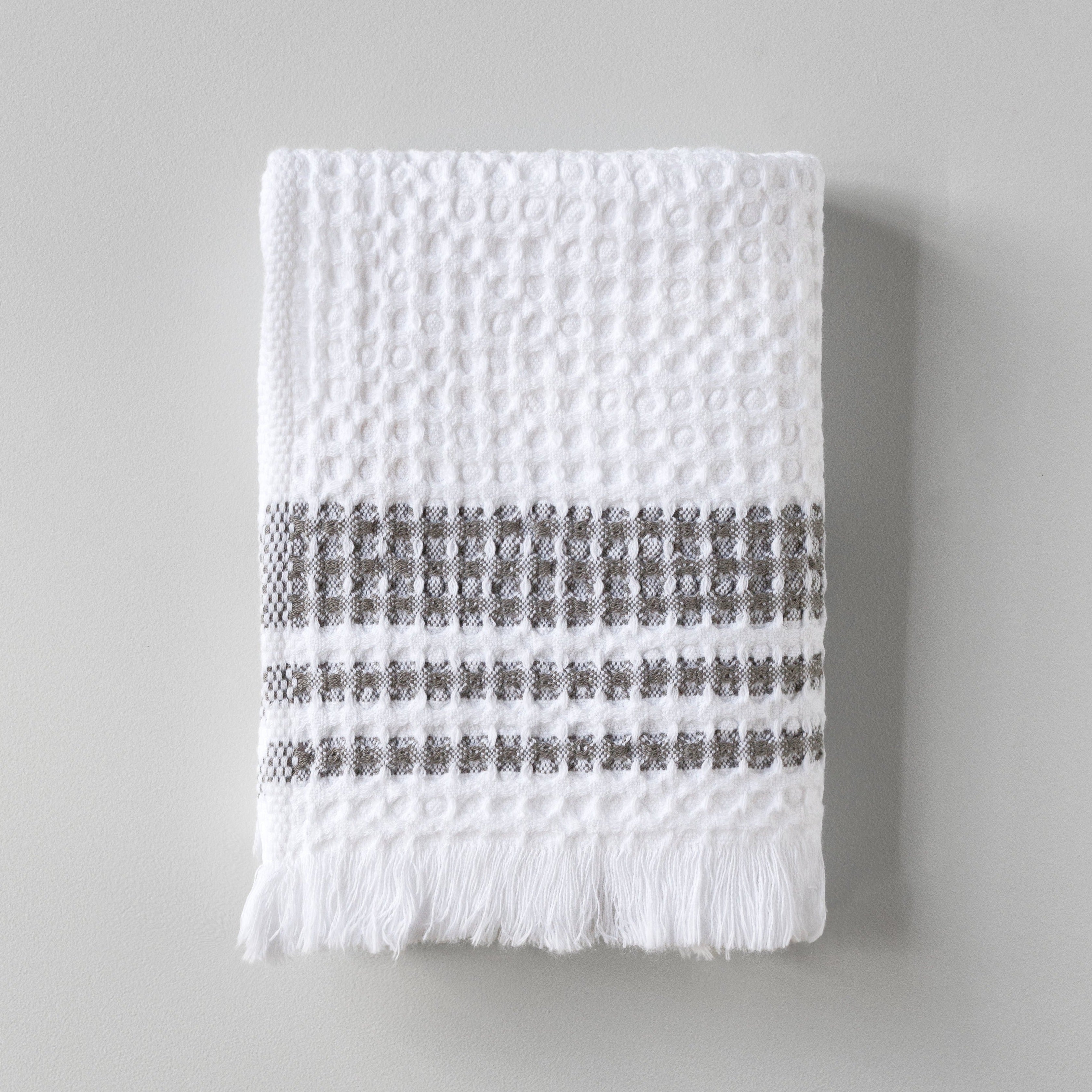 S/2 Organic Belgian Waffle Hand Towel