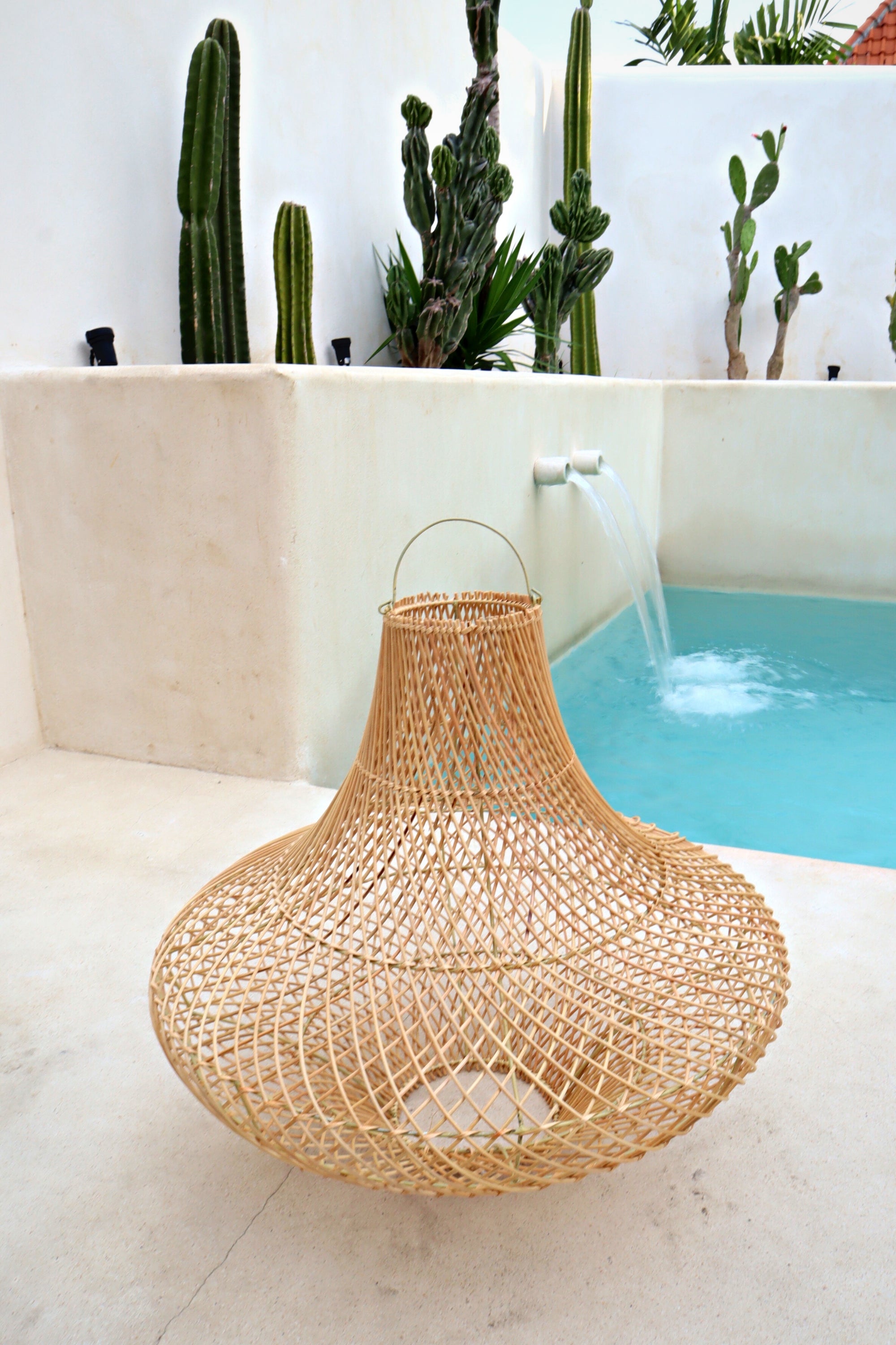 Freya X-Large Bell shape Rattan Pendant Light fitting