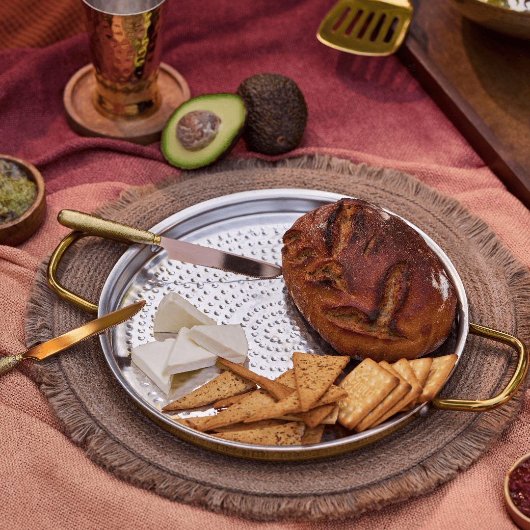 Brass Dosa Tawa with Insulated handles And Brass Ghee Pot Combo P-TAL: Traditional Kitchenware and Drinkware