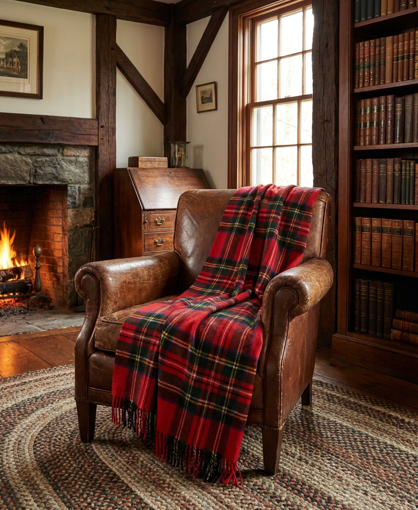 Prince of Scots Merino Wool Throw ~ Royal Stewart ~-Throws and Blankets-[bar code]-Prince of Scots
