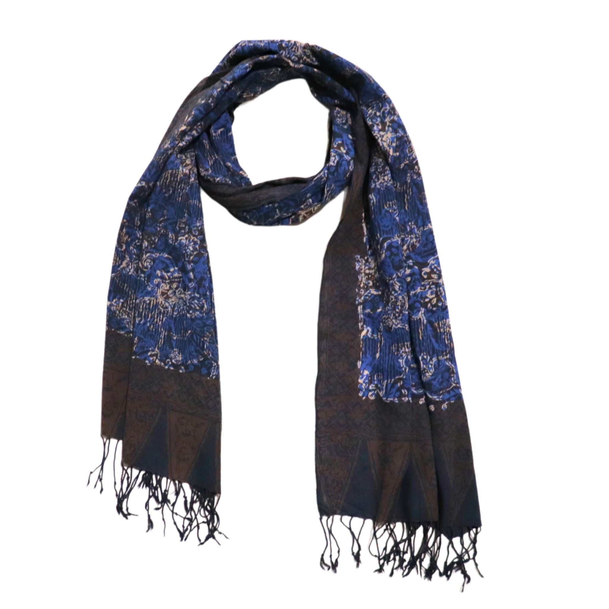 Handmade Batik Scarf - 100% Soft Cotton - Butterfly Brown