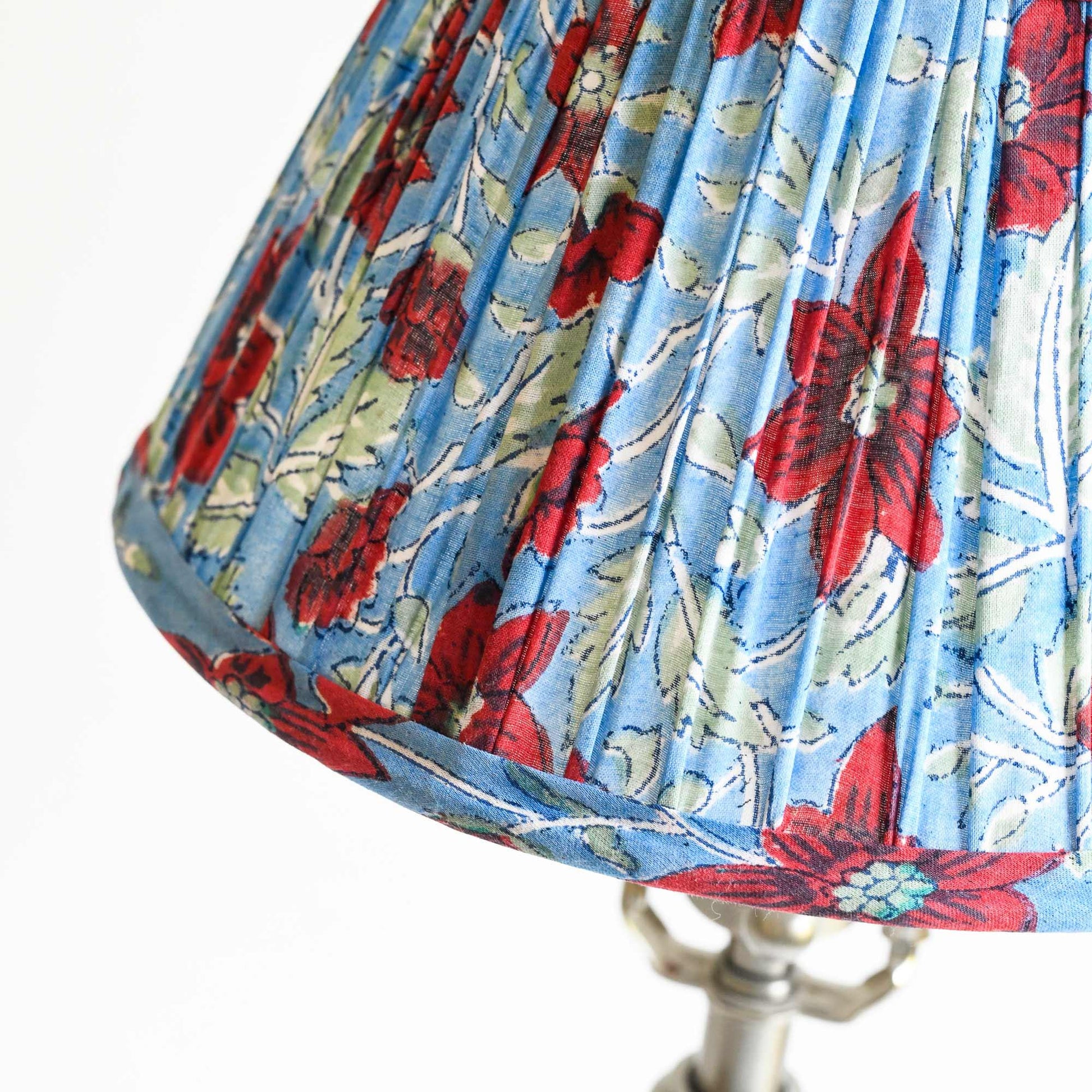 Pleated Lampshade in Geraldine Print - Sophie Williamson Design
