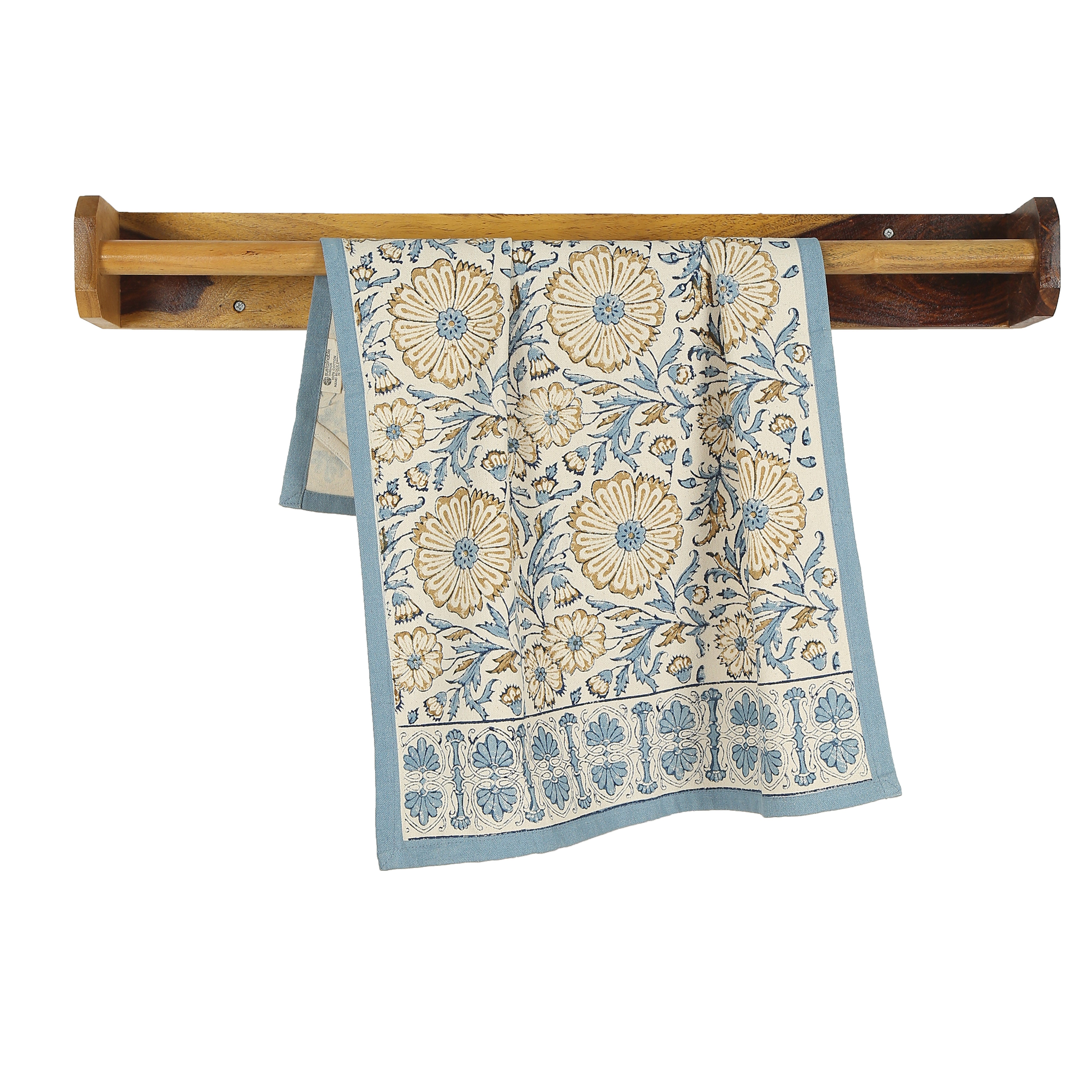 STREAMLINE - Set of 2. Hand Block Printed Kitchen Towels - Cotton - Fair Trade - Artisan Made
