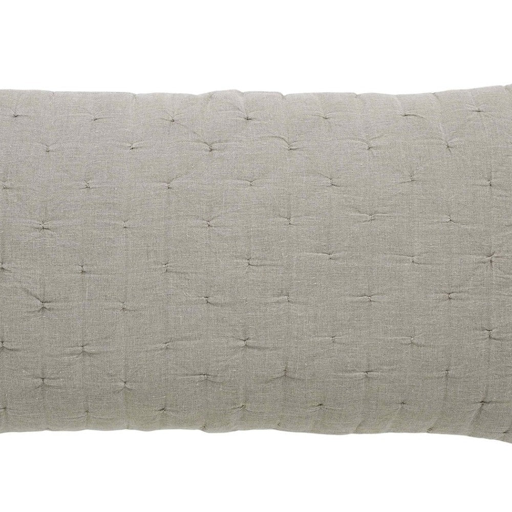 KS-320-2036_1|Lightweight taupe quilted quilt with delicate tufting and natural linen texture, offering a serene and comfortable feel.