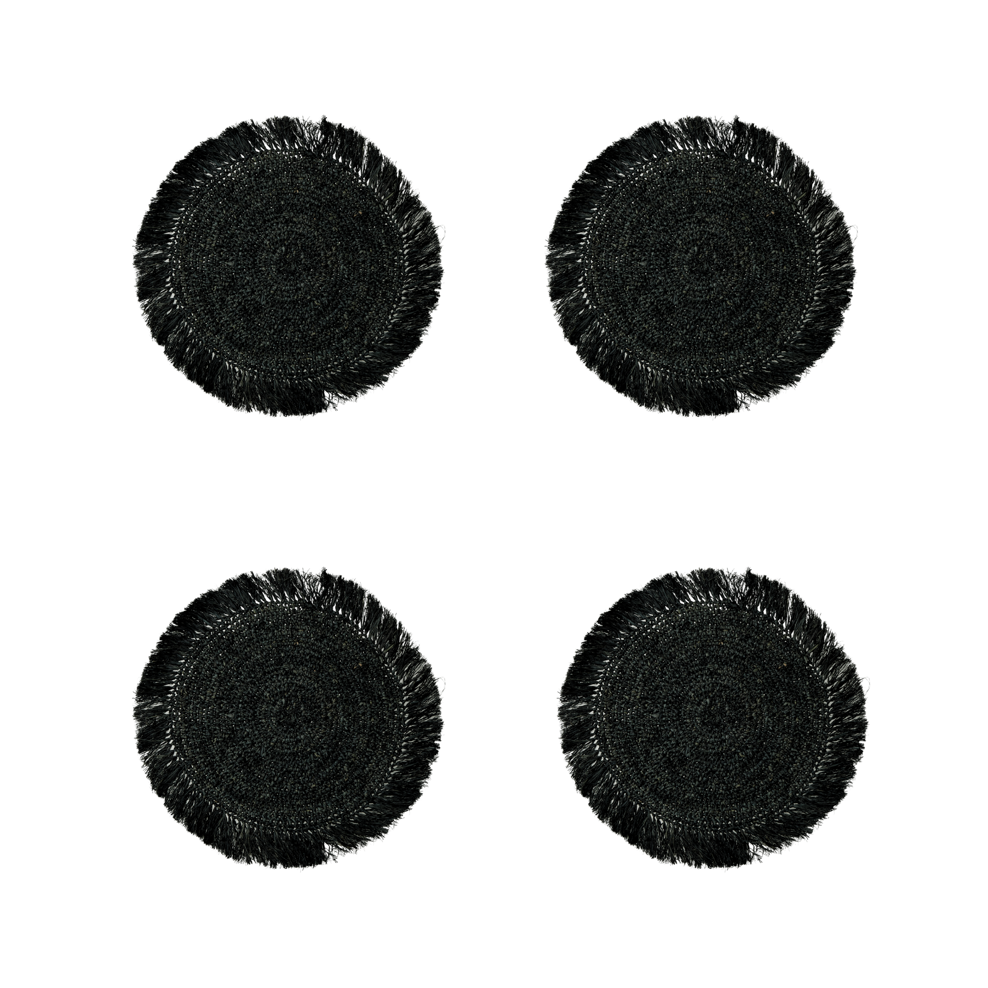 Woven Raffia Circular Placemats - Set of 4