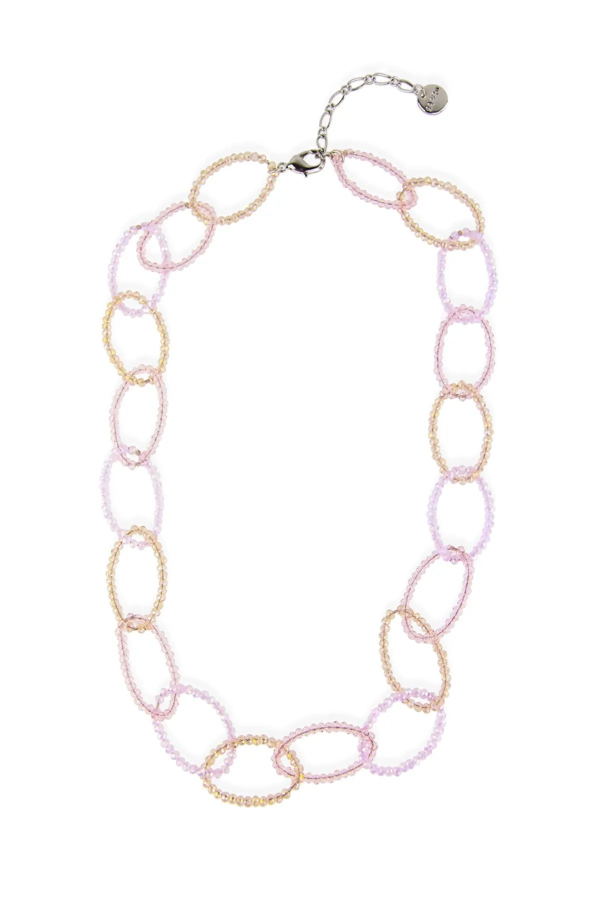 Sampark Oval Linked Collar Necklace Light Pink
