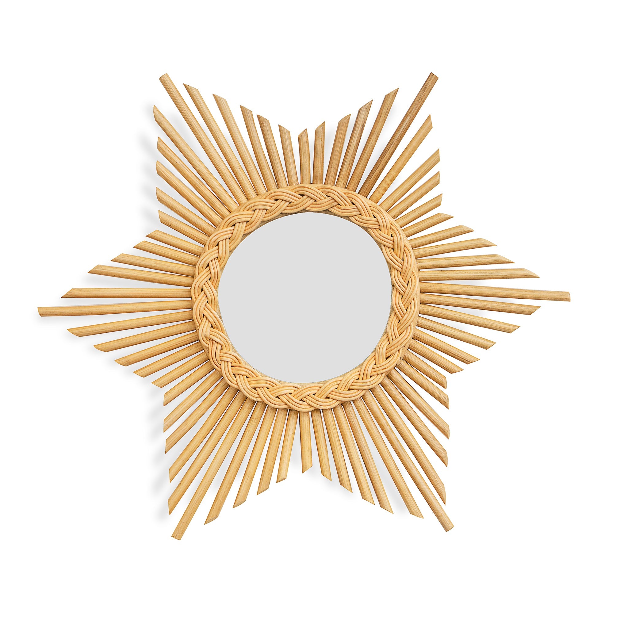 Rattan Star Burst Wall Mirror 
