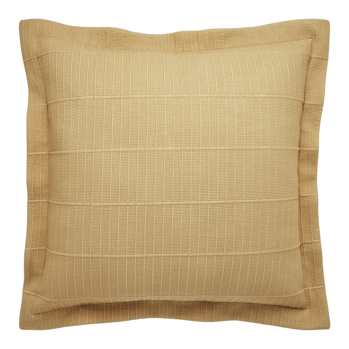 ES-269-2626_1|Light brown textured coverlet pillow sham with woven ribbed design, enhancing cozy bedroom aesthetics.