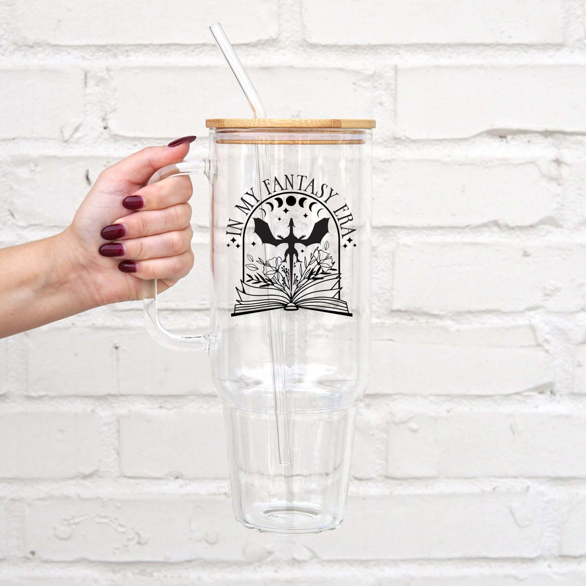 In My Fantasy Era 40oz Glass or Plastic Tumbler with Lid and Straw from Sip Sip Hooray – Drinkware