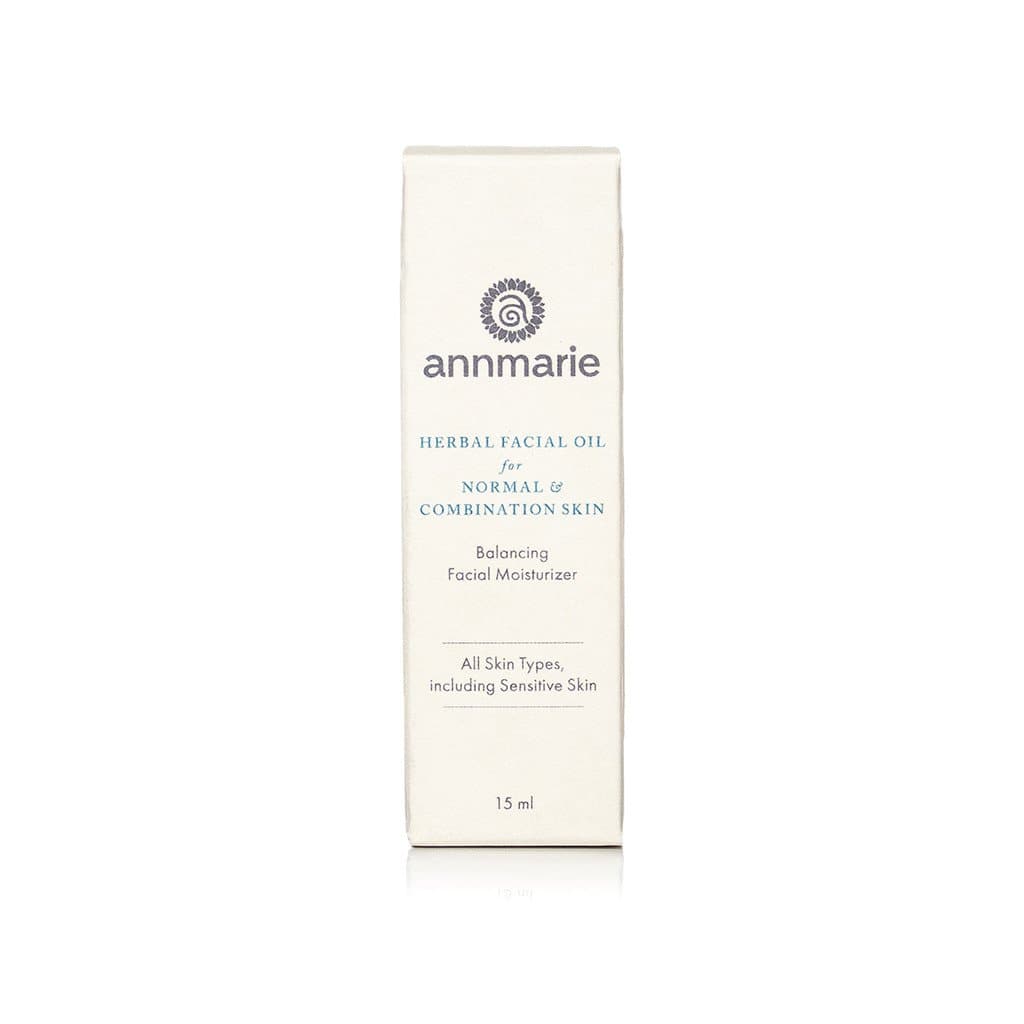 Herbal Facial Oil for normal and combination skin packaging box, balancing facial moisturizer, 15 ml.