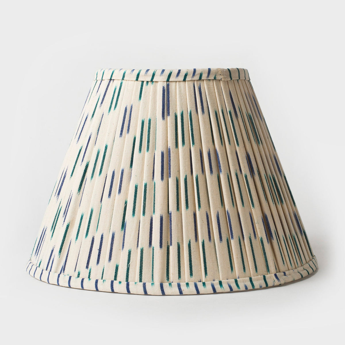 Blue ikat pleated cotton lampshade
