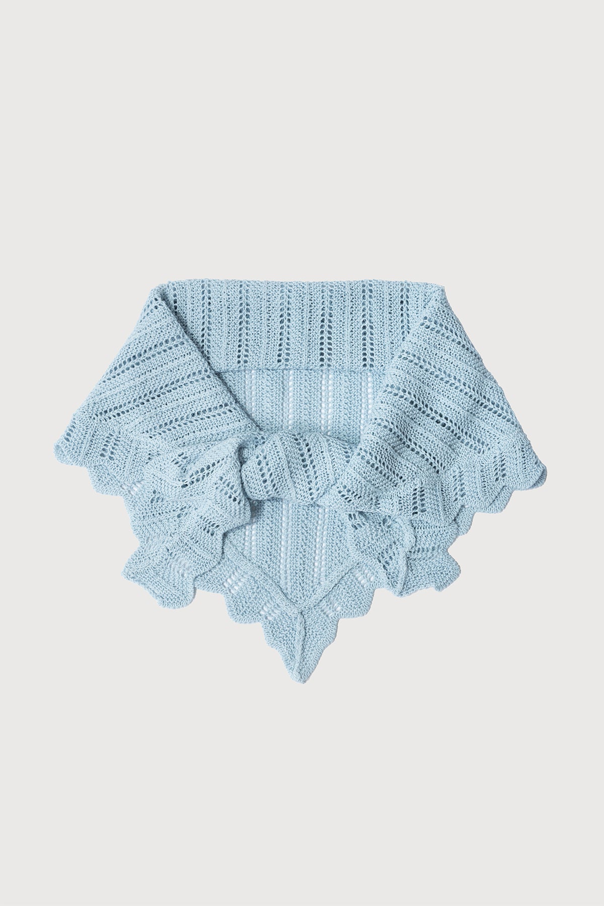 Knitted Triangle Bandana - Light Blue