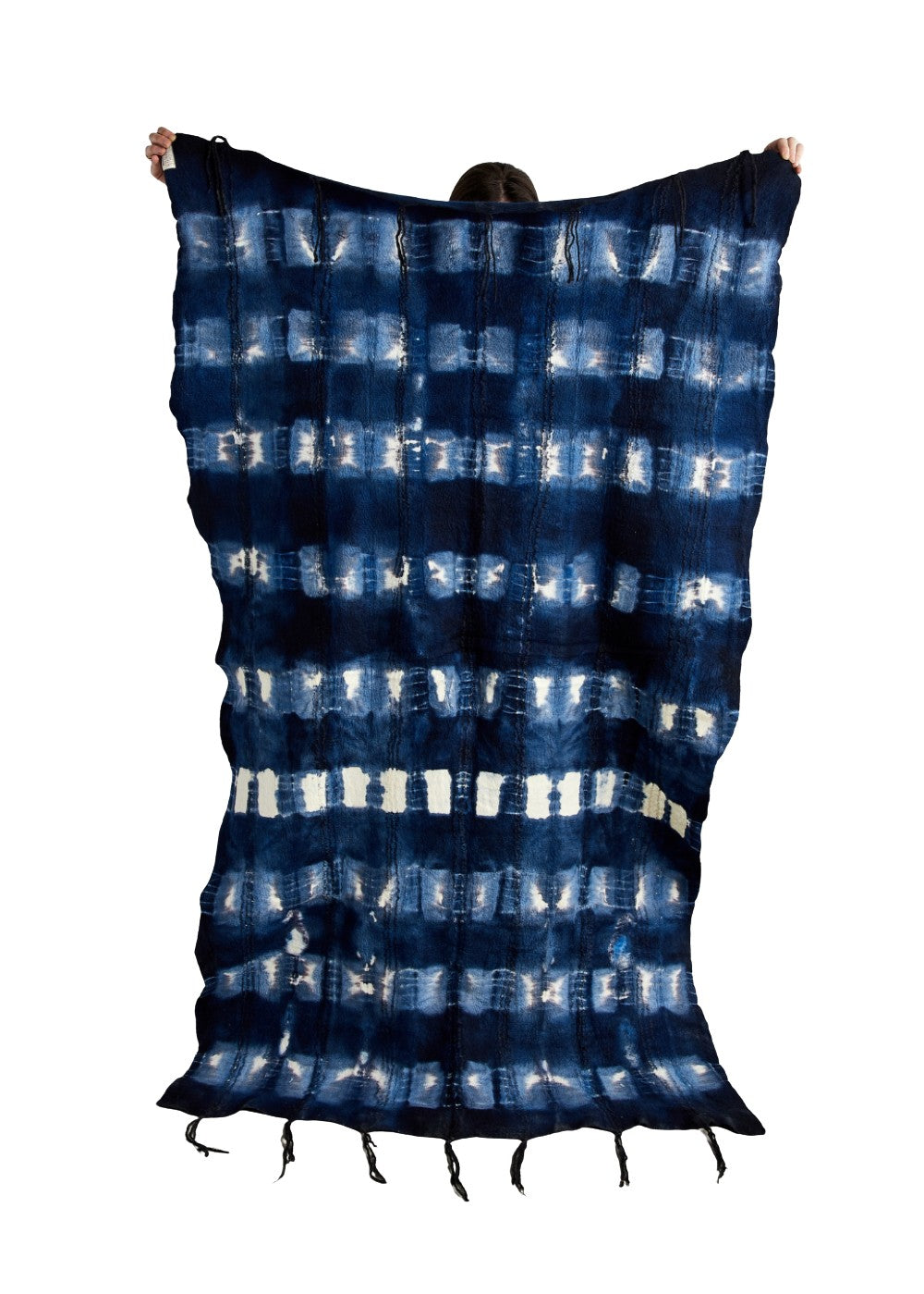 handcrafted African Indigo Adire Pattern throw blanket  