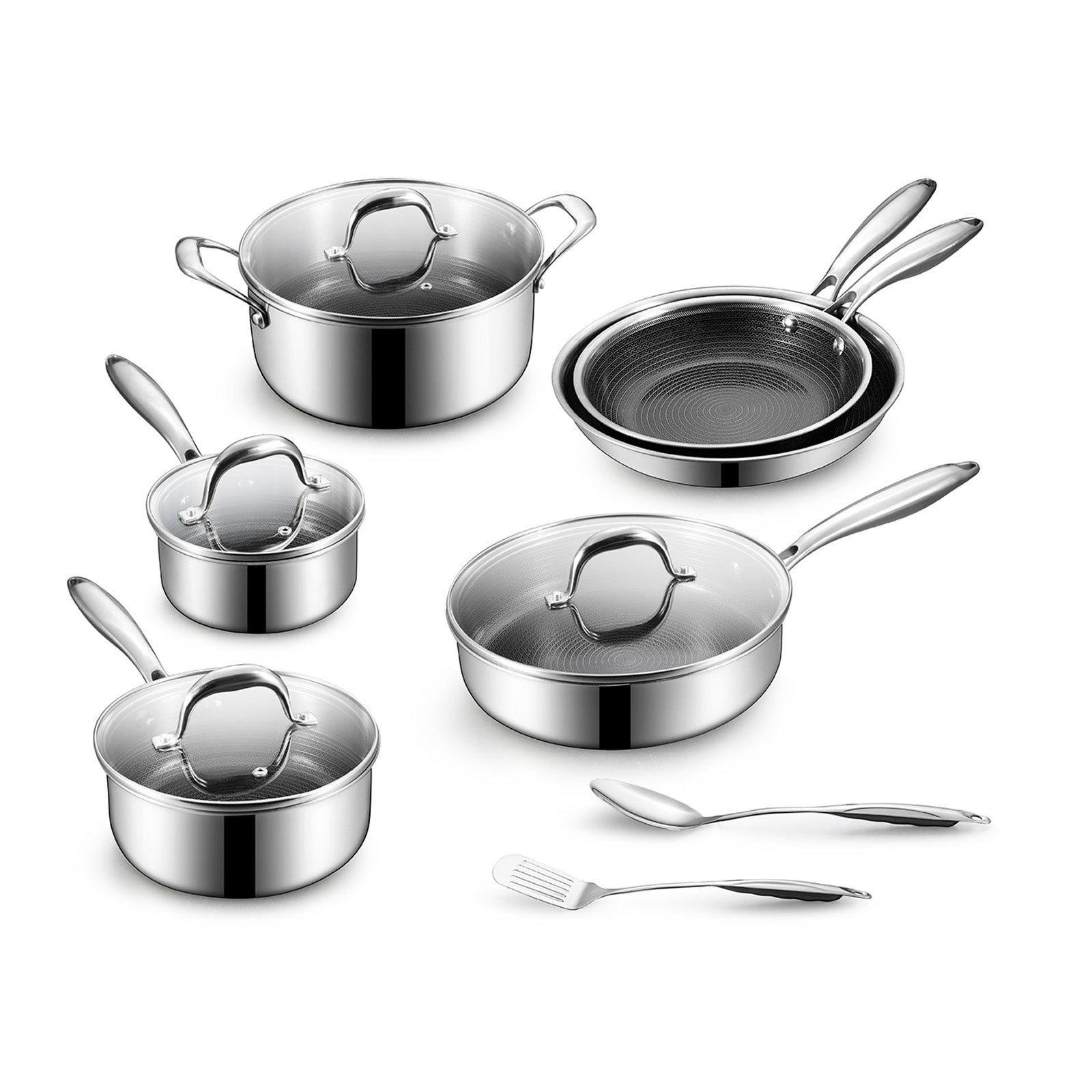 BE | LIVING - Circlad Series - 12 pcs Cookware Set - Triply Stainless Steel Circlad