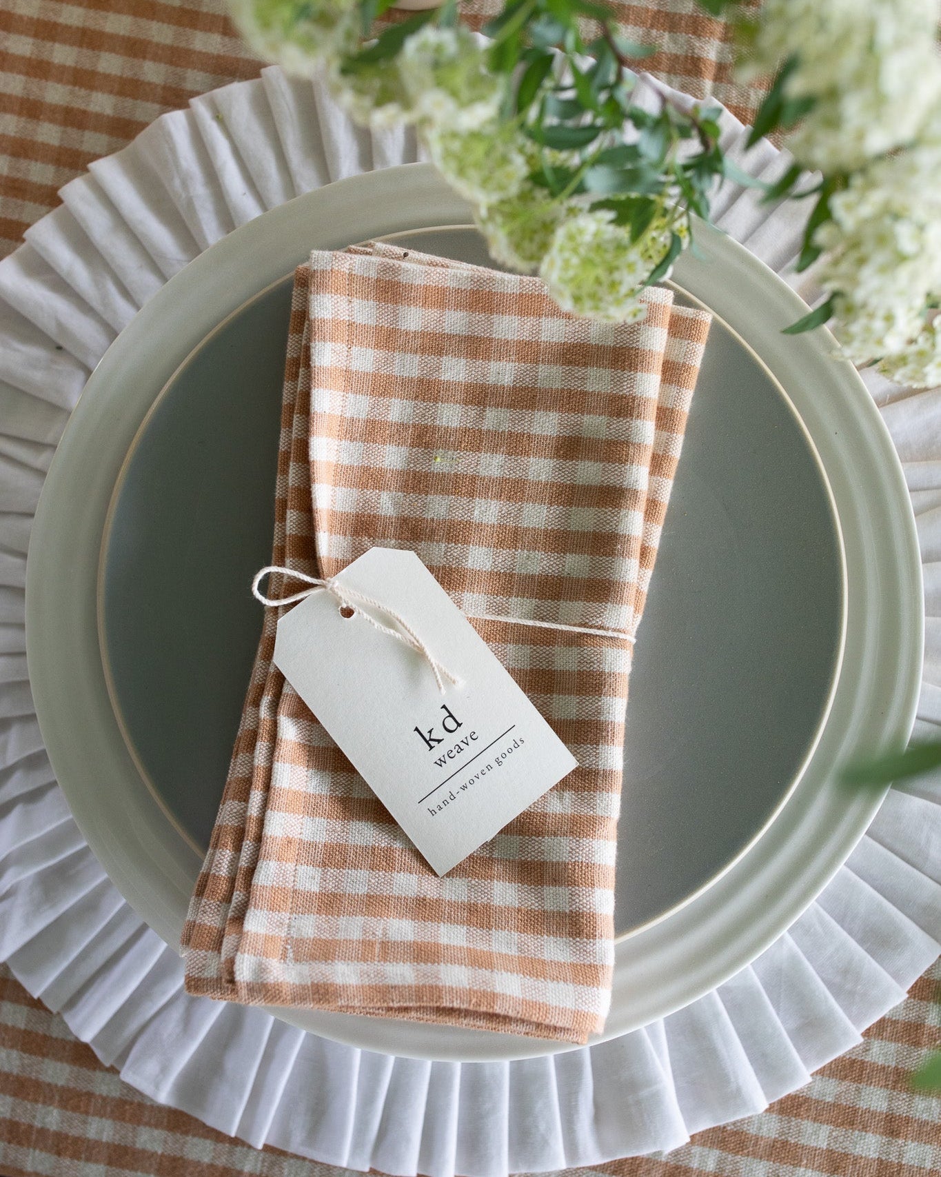 Tan Gingham Napkin - Thumbnail 2