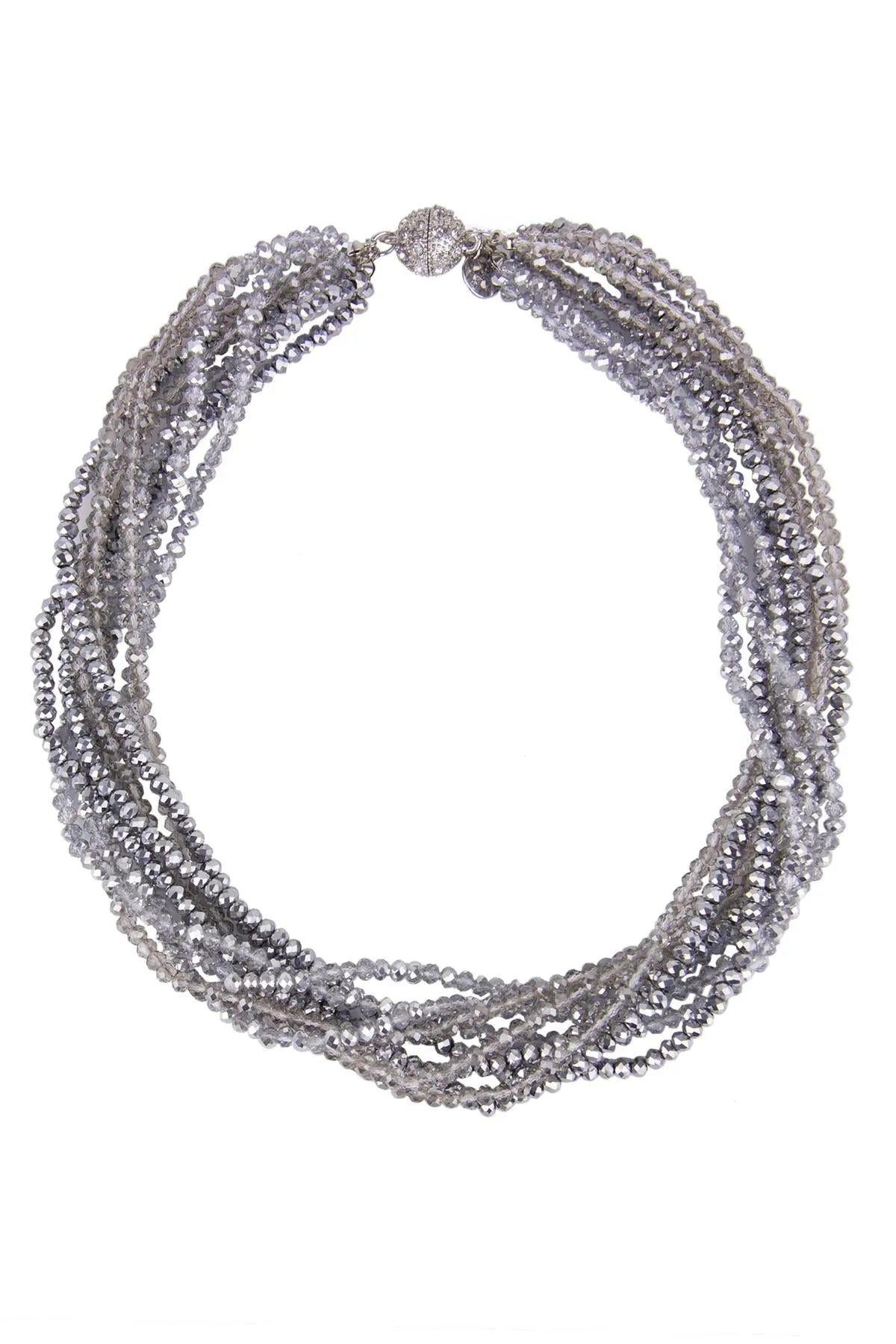 Multi Strand Short Crystal Necklace Gainsboro