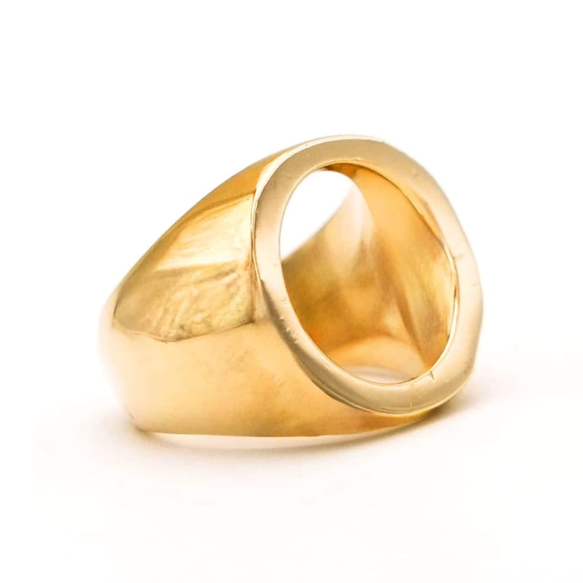 Brass Hollow Signet Ring | Kasa - EcoDunia