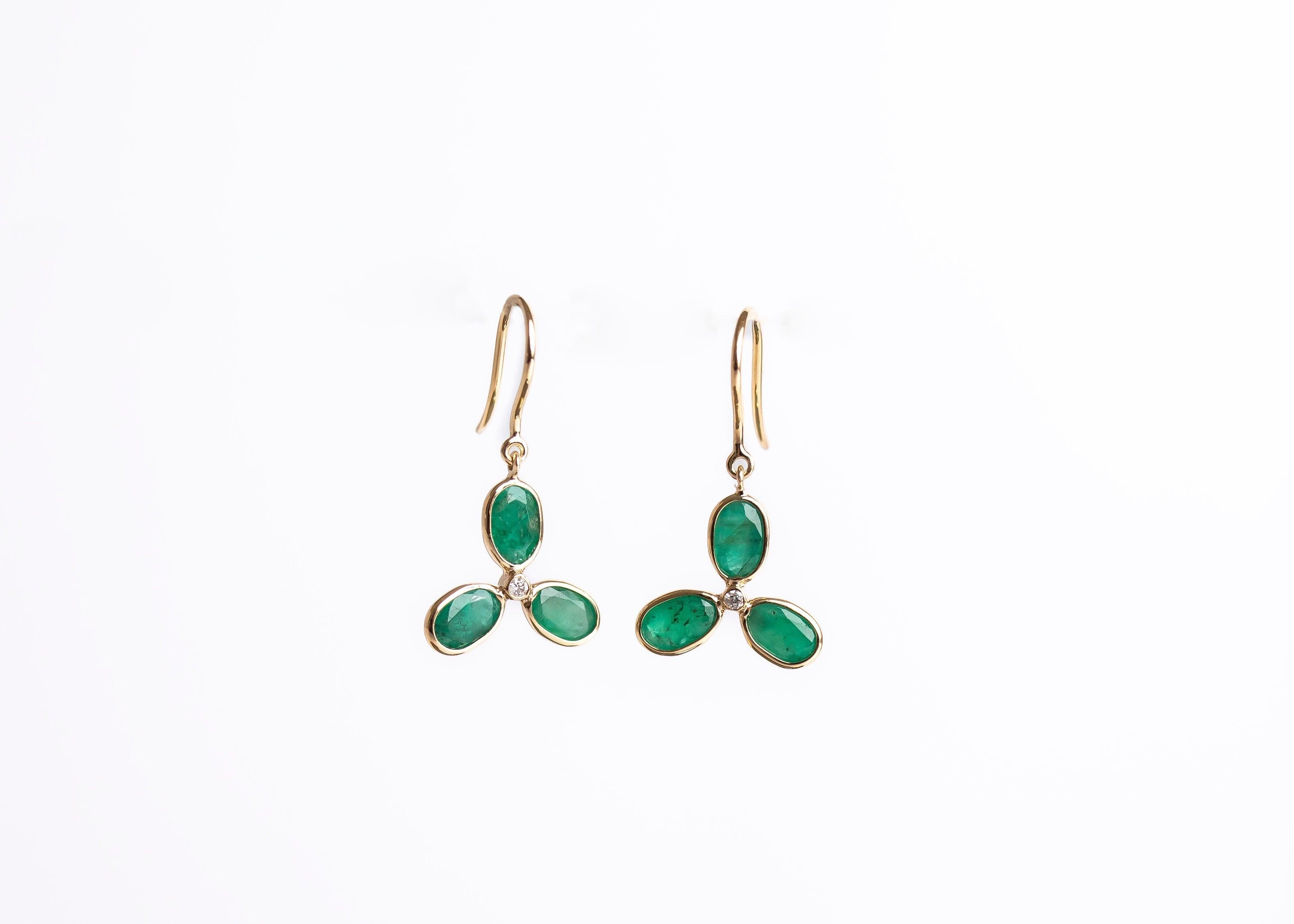 Enchanted Forest Earnings minimal everyday fine jewelry in solid gold and sterling 925 silver with natural gemstones.