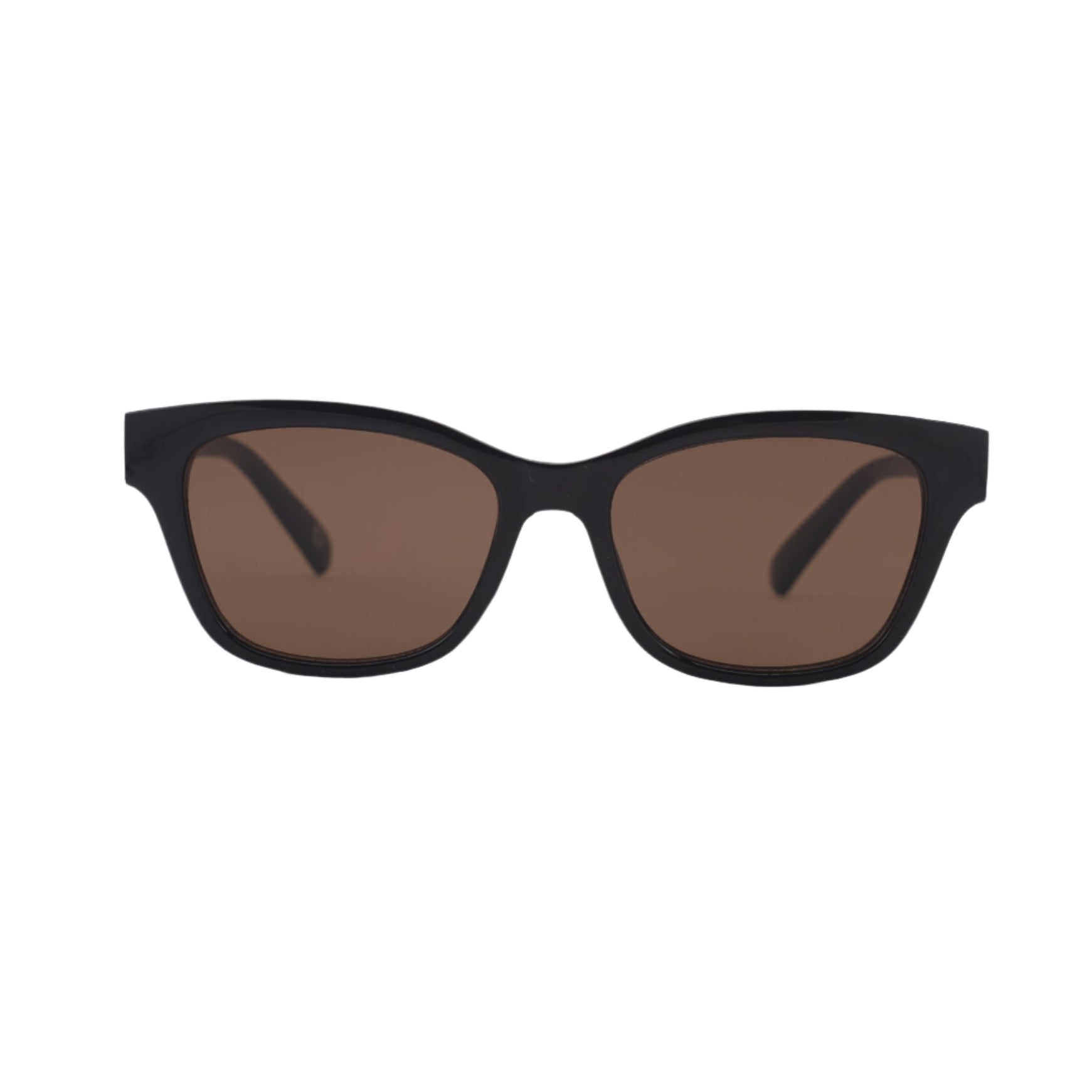 SAD Eyewear Pony wayfarer rectangle sunglasses in black with tinted bronze UV protection lenses