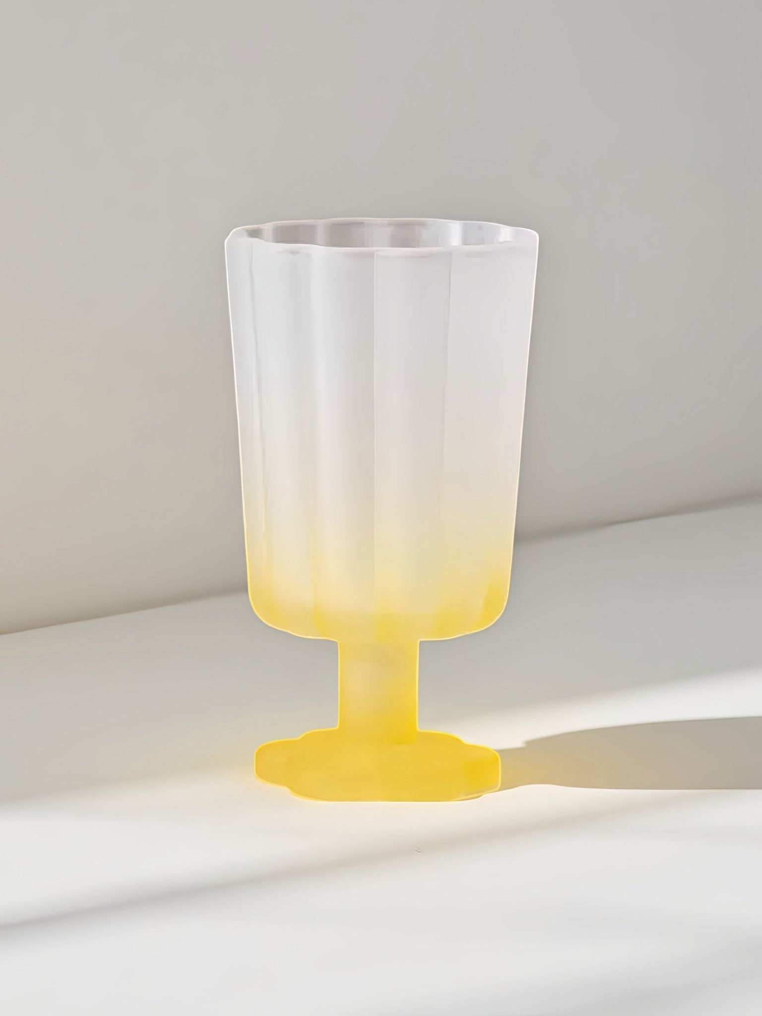 Hand Blown Petal Goblets - Cute Whimsical Colored Wine Glasses - Stemware - Petal Goblets-Lemonade - INSPECIAL HOME
