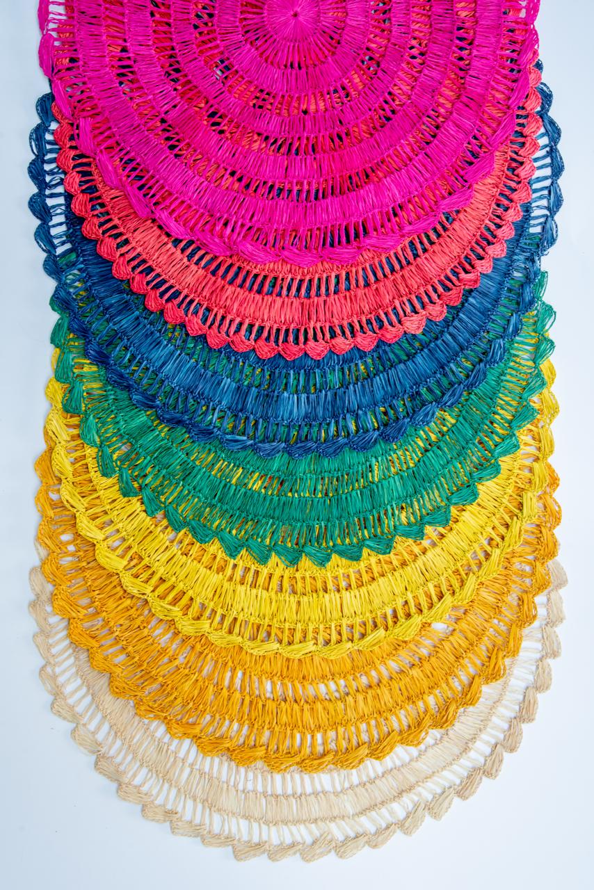 Buriti straw placemat handwoven from natural Brazilian palm fiber in multiple colors by Talah Home