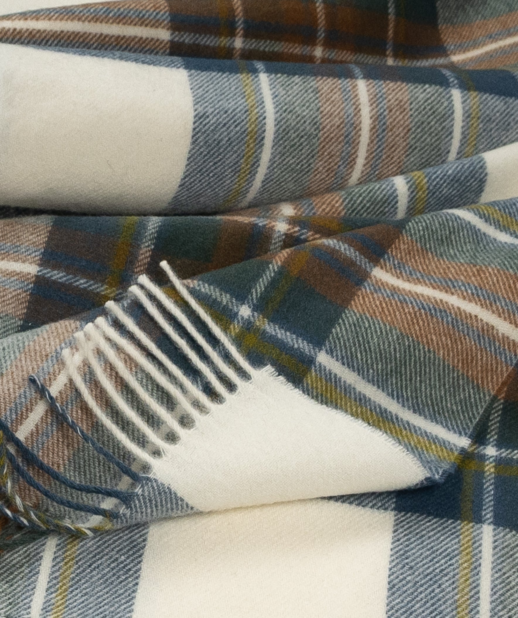 Highland Tartan Tweed Merino Wool Throw ~ Muted Blue Stewart ~-Throws and Blankets-[bar code]-Prince of Scots