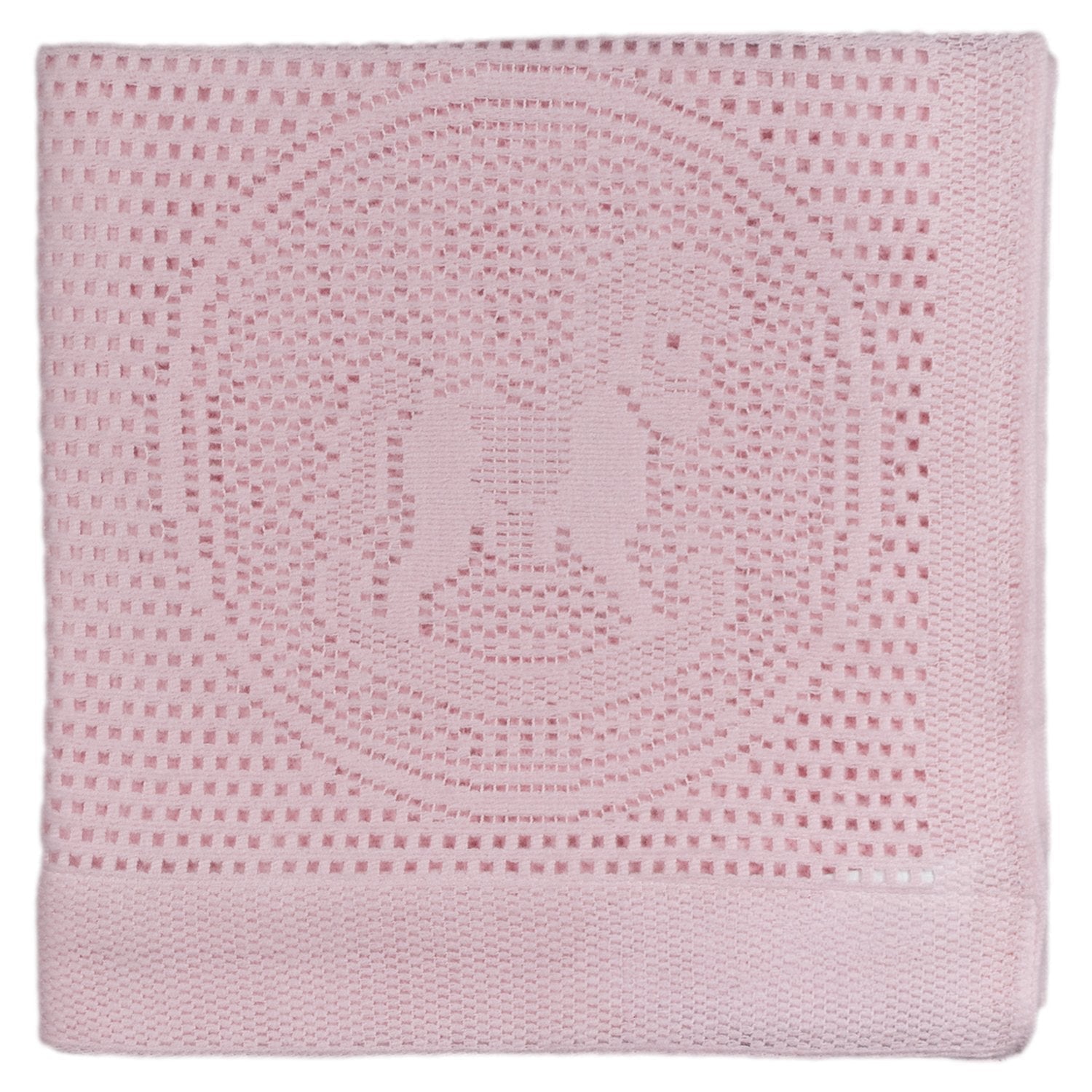 Southampton Home Lace Weave Rocking Horse Baby Blanket ~ Pink ~-Gifts-[bar code]-Prince of Scots