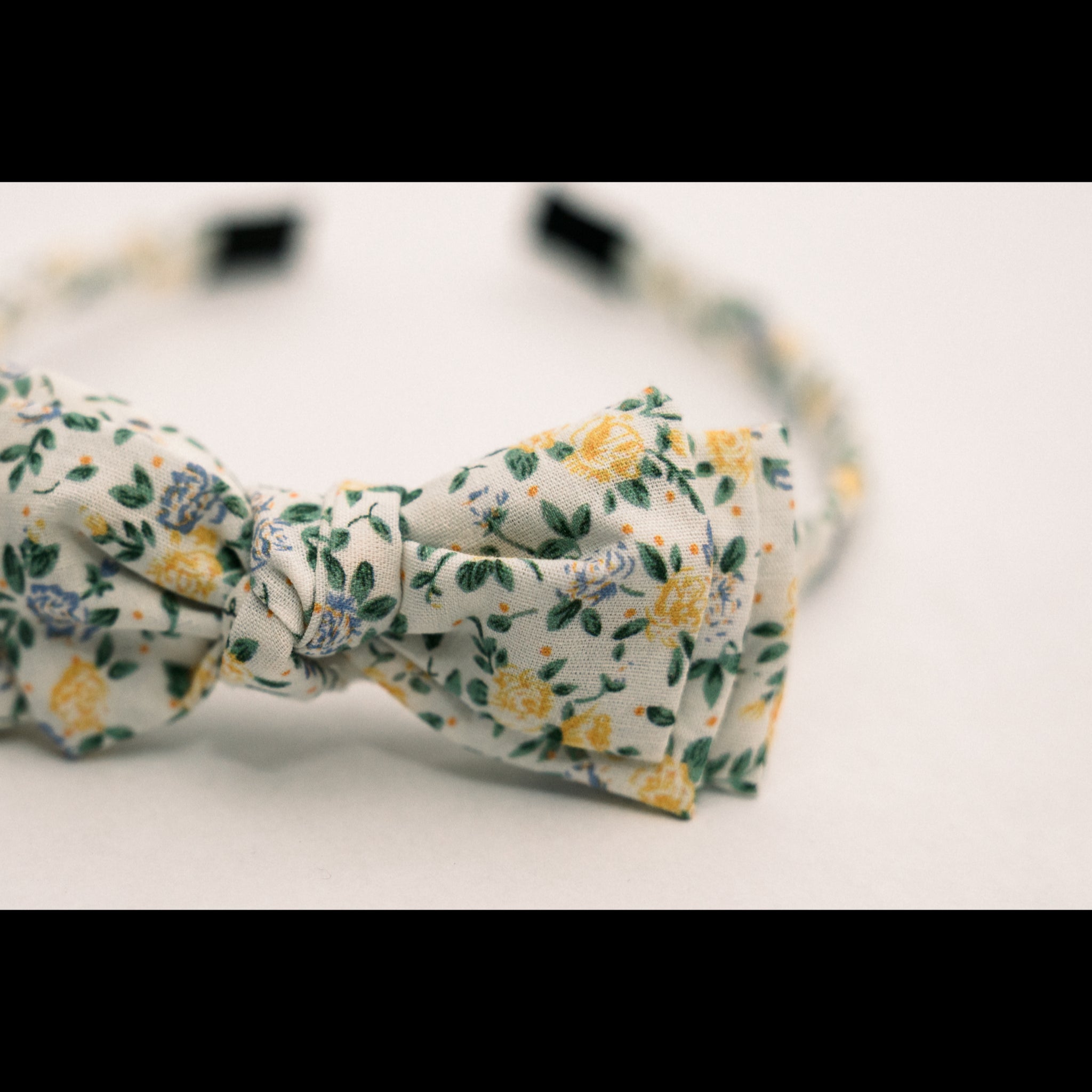 Three Little Bows Headband- Honeysuckle Bloom