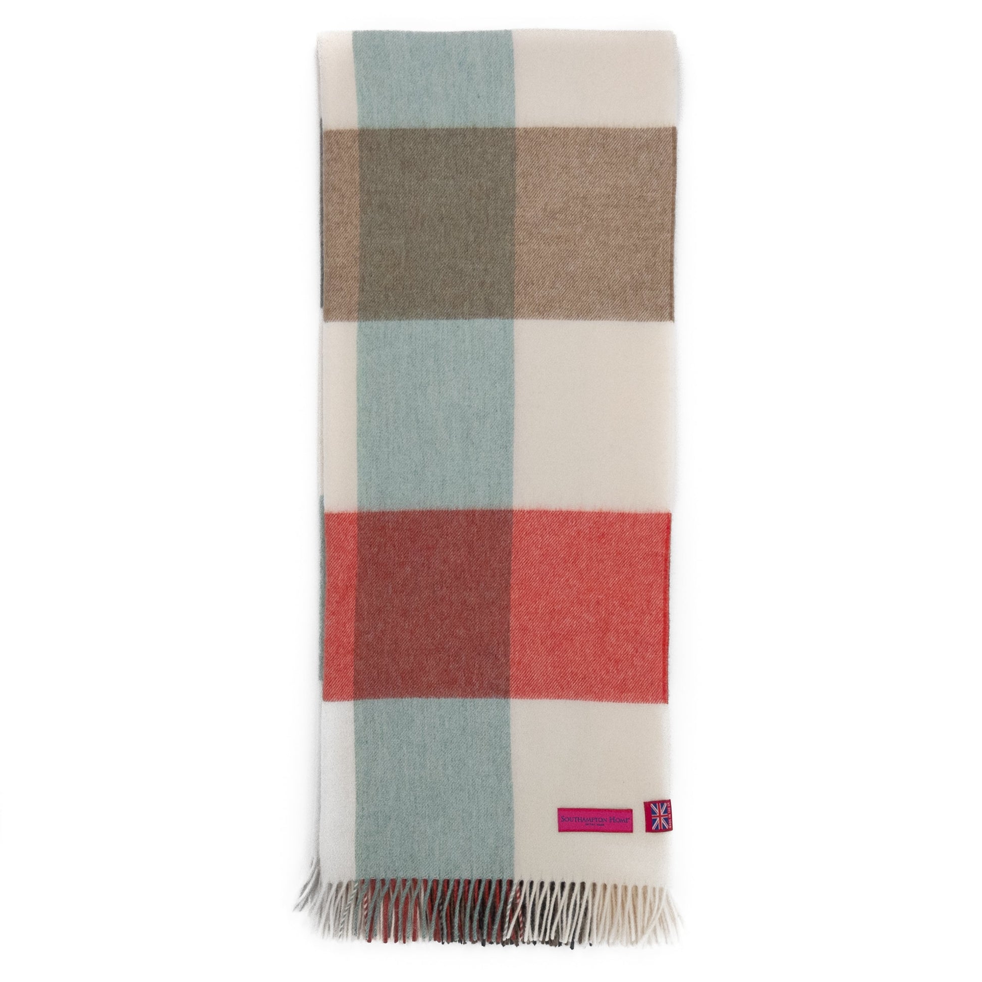 Southampton Home Merino Wool Block (Melon)-Throws and Blankets-[bar code]-Prince of Scots