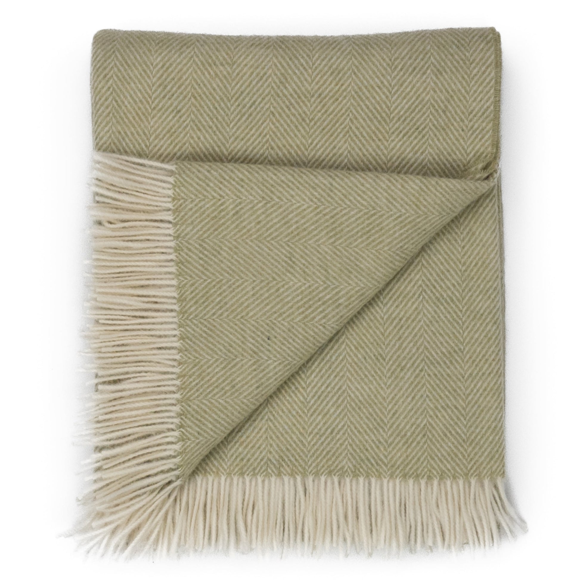 Southampton Home Merino Wool Herringbone Throw (Celery)-Throws and Blankets-[bar code]-Prince of Scots