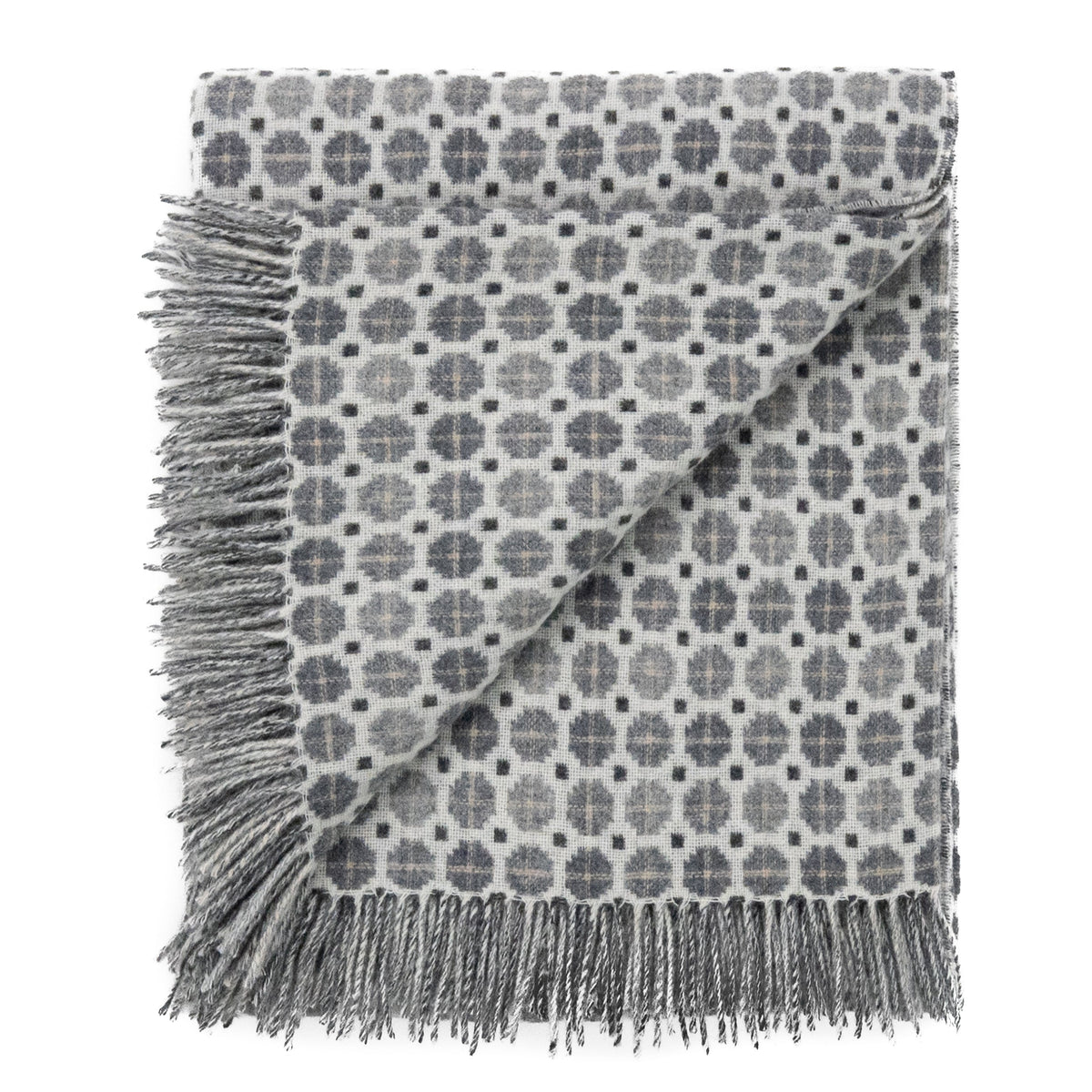 Southampton Home Merino Wool Medallion (Grey)-Throws and Blankets-[bar code]-Prince of Scots