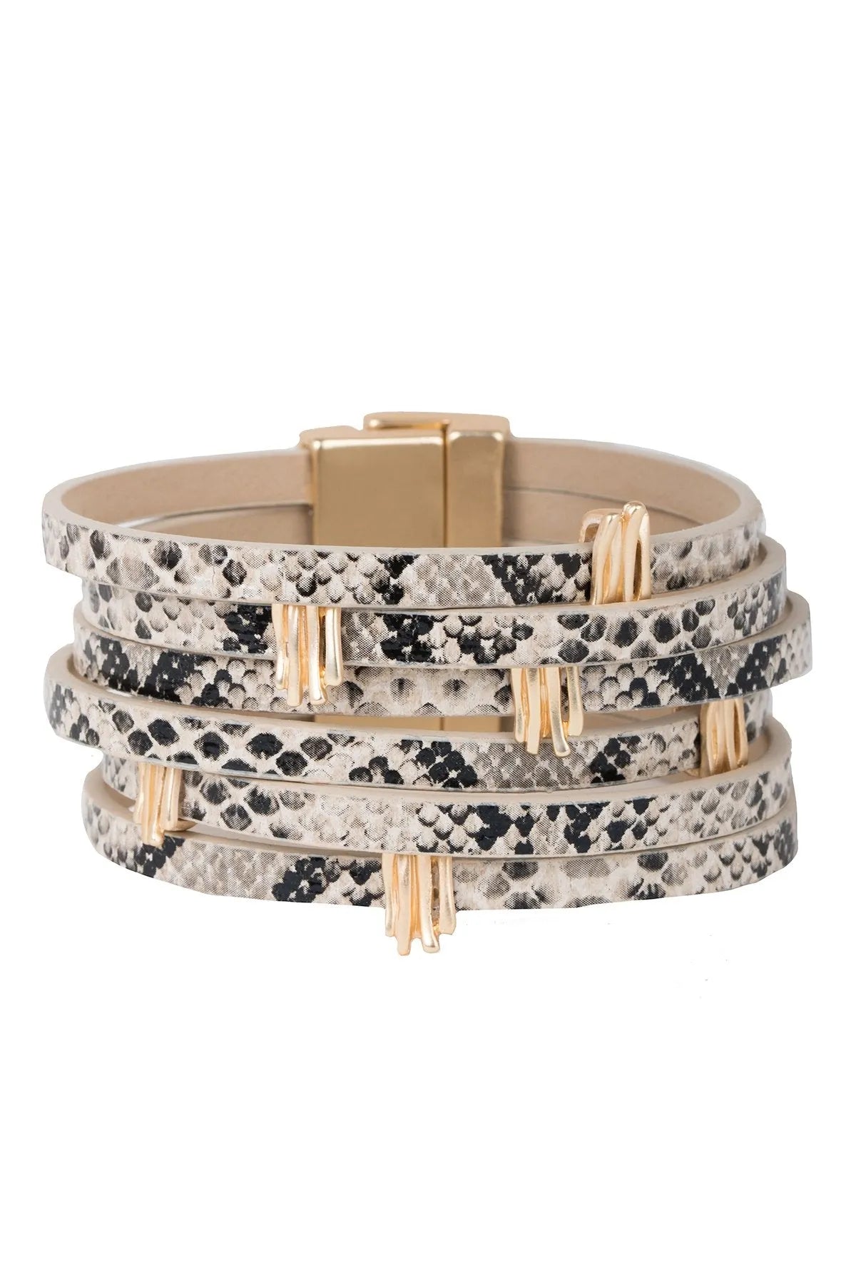 Penina Leather Bracelet Blanche Dalmond