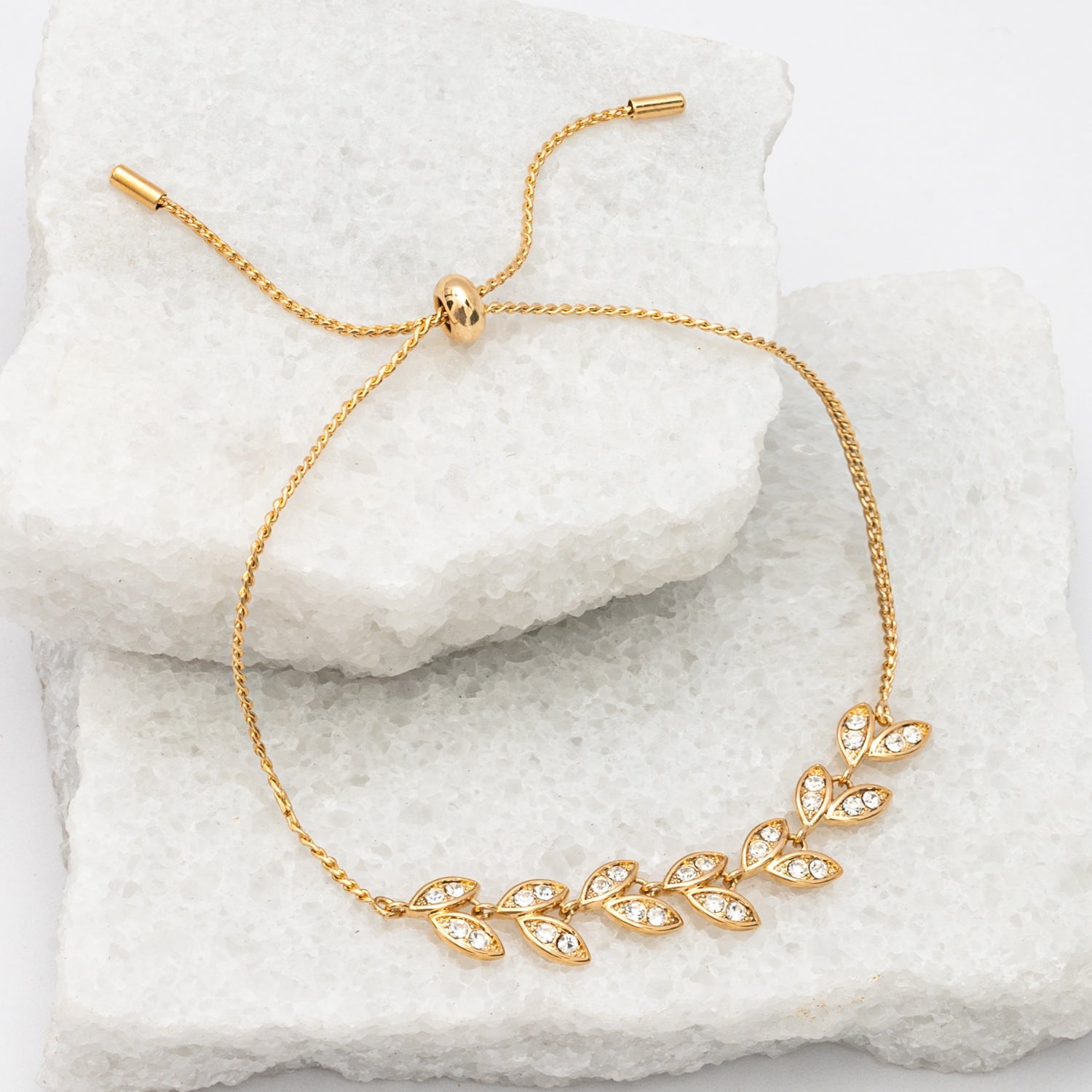 Photo of gold leaf-shaped bracelet, adjustable gold bracelet, golden bracelet for wedding, bridal bracelet, women's gold jewelry