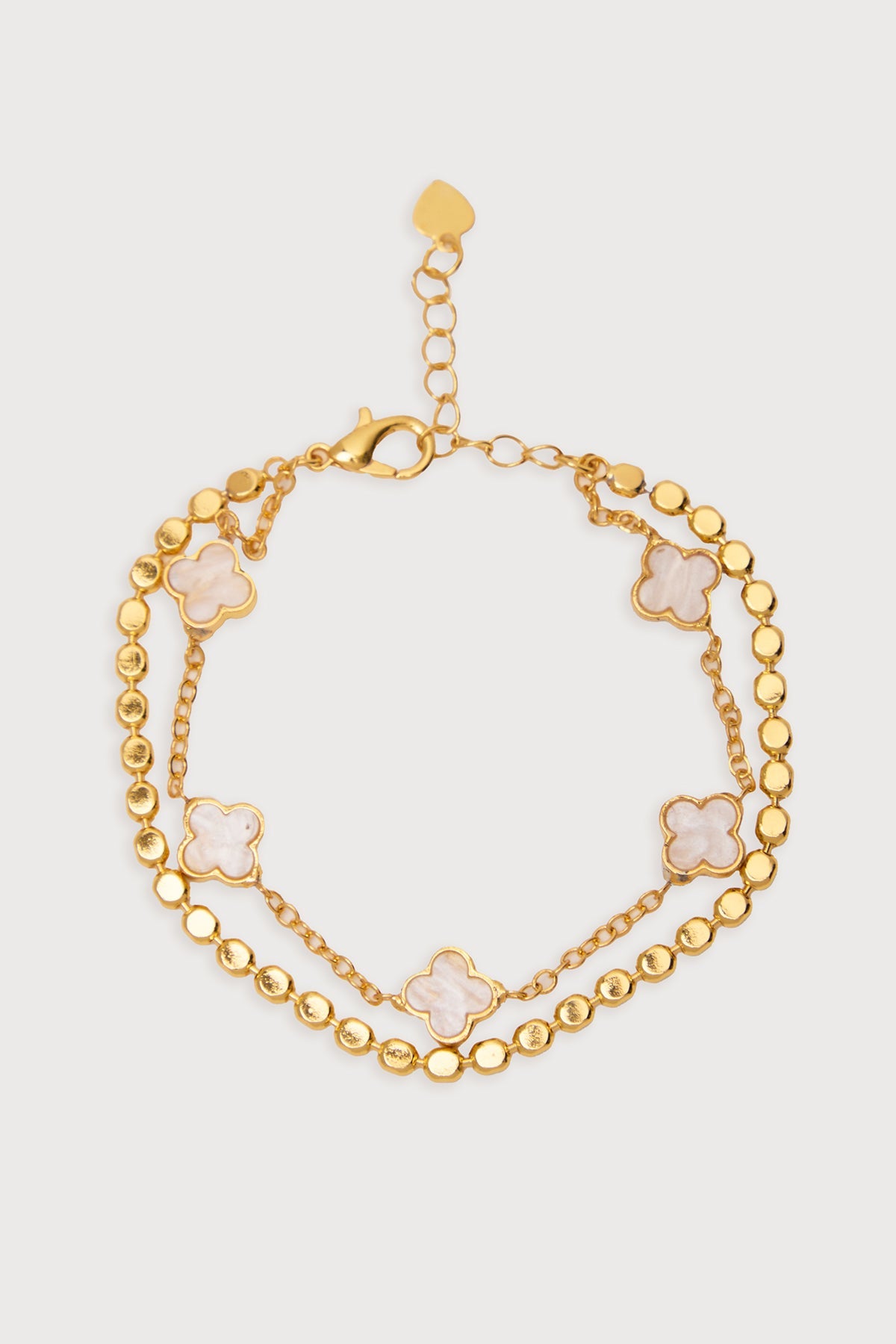 Multi Clover Charm Bracelet - White