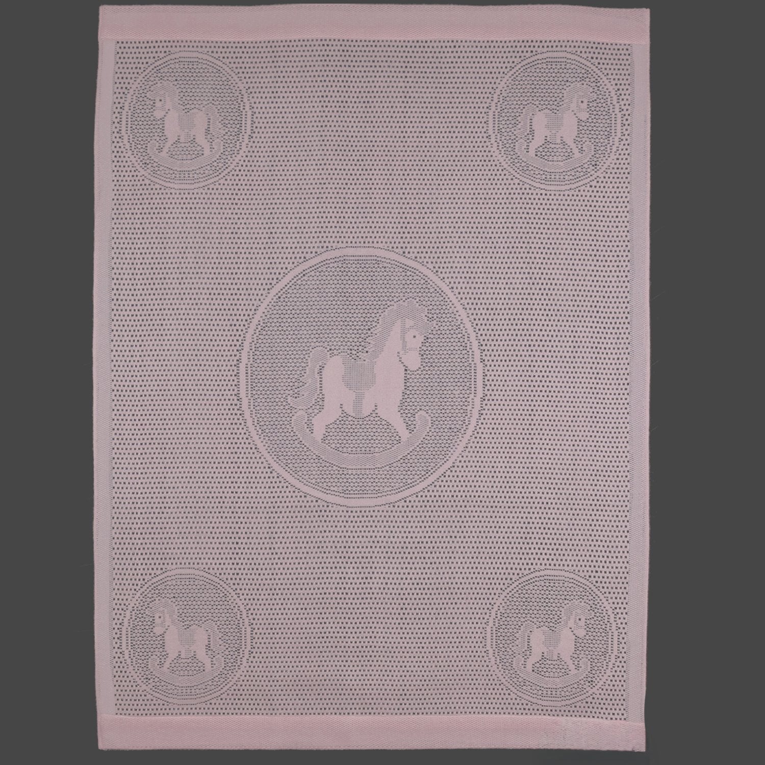 Southampton Home Lace Weave Rocking Horse Baby Blanket ~ Pink ~-Gifts-[bar code]-Prince of Scots