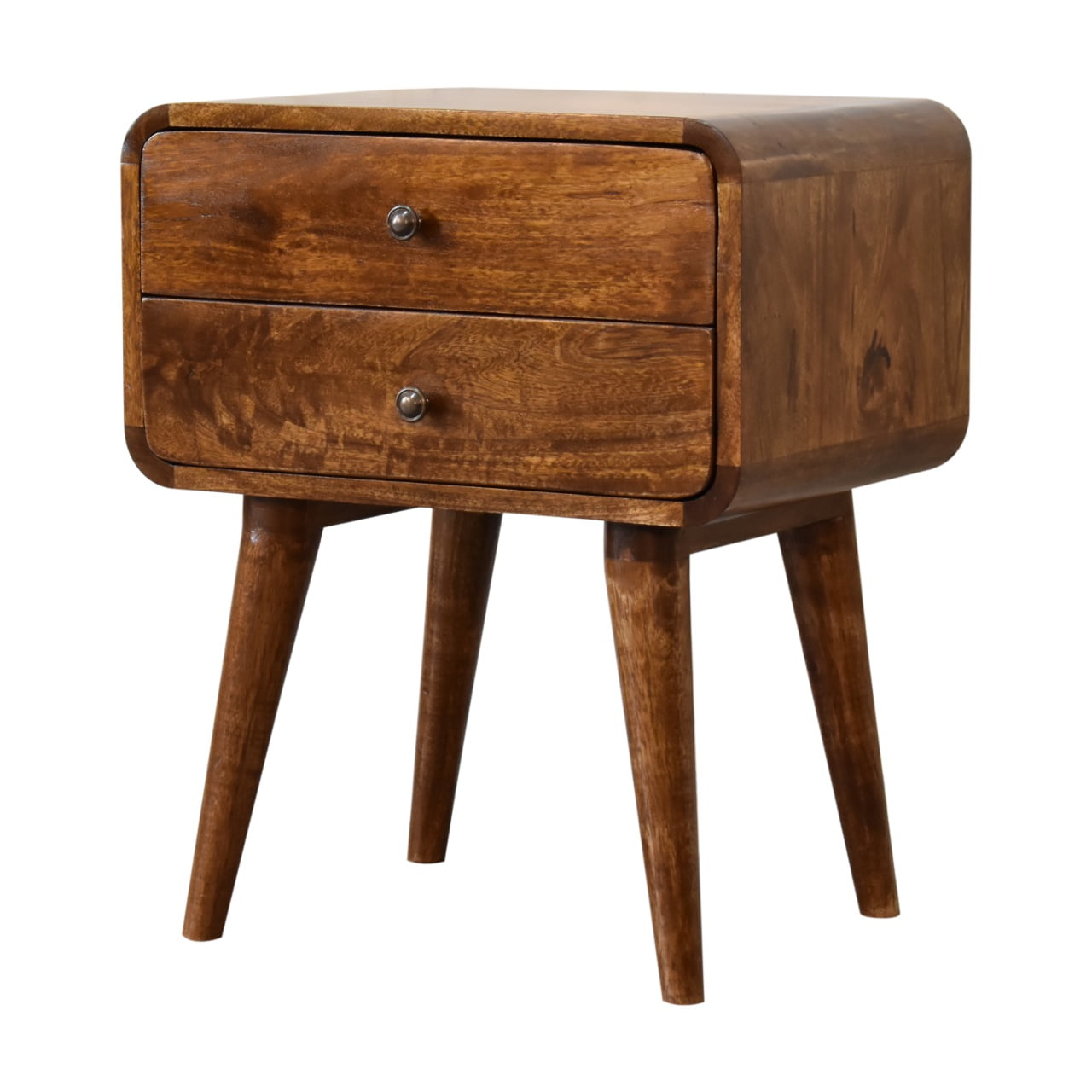 Solid Wood Curved Nightstand