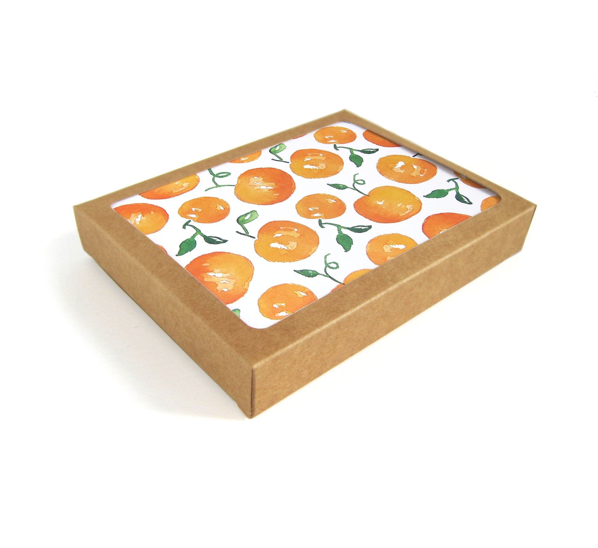 Packaged set of 8 clementine watercolor cards