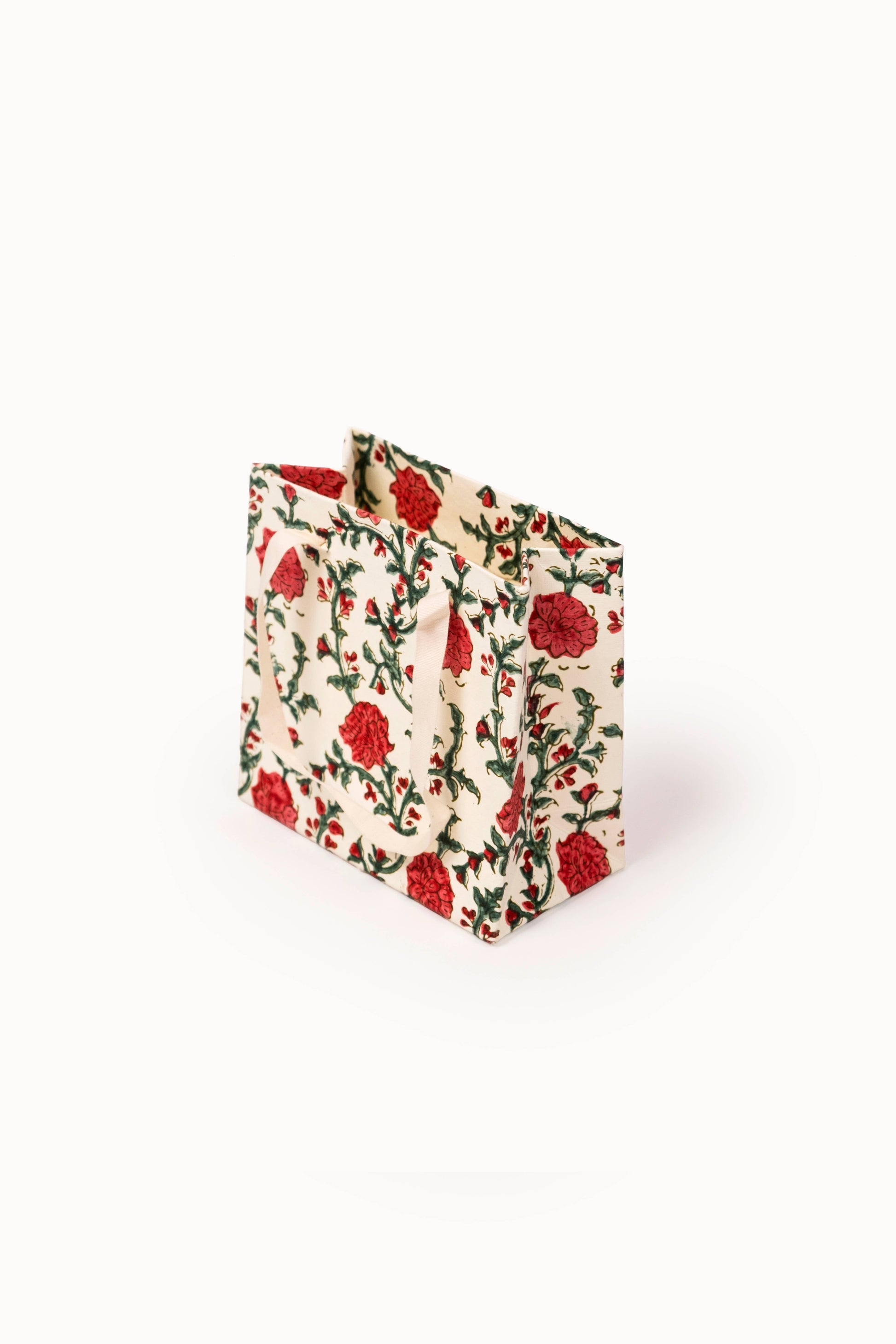 Small (Set of 3) Holiday Gift Bags - Block Print