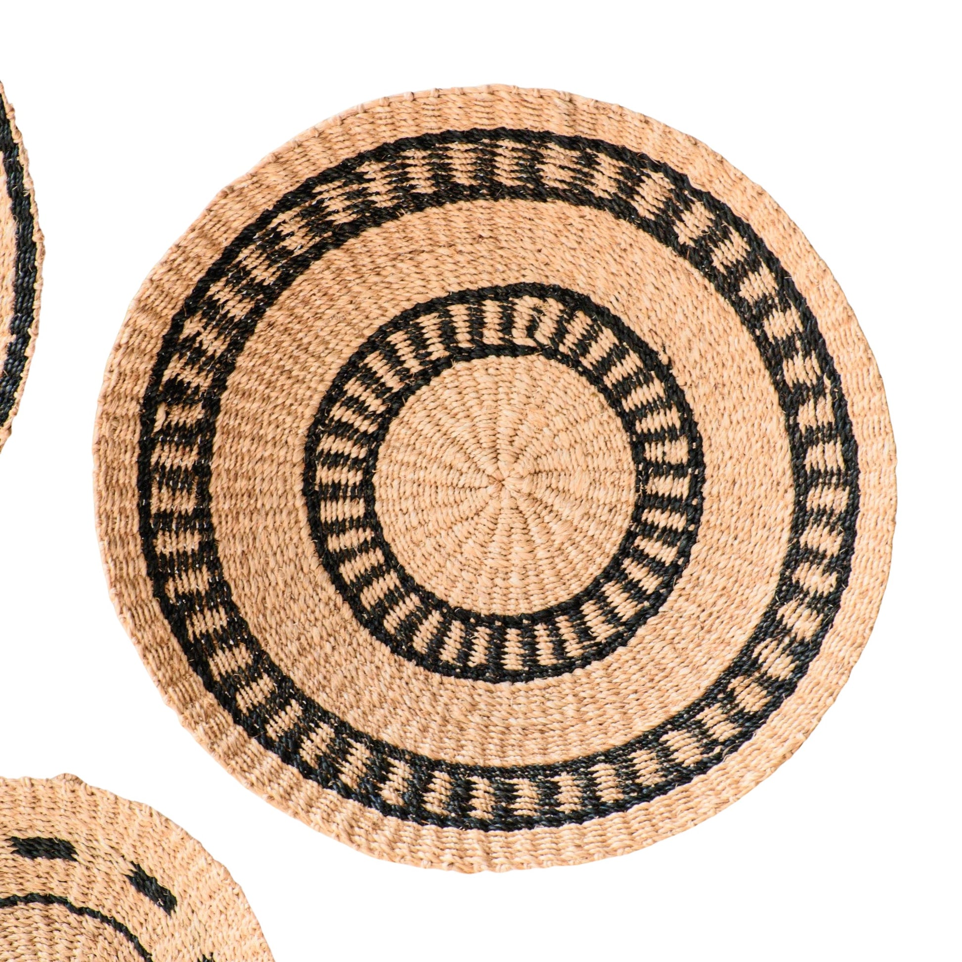 Wall Baskets - Natural + Black Wall Baskets, Medium - Woven Wall Baskets | LIKHÂ - LIKHÂ
