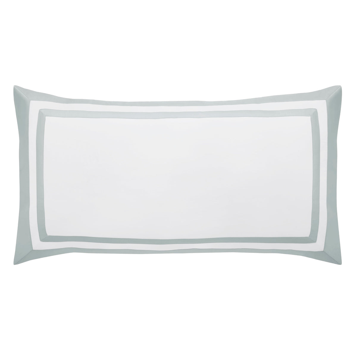 KS-063-2036_1|Pristine white duvet cover with calming light blue double border trim, high-quality cotton percale for a fresh, inviting bed.