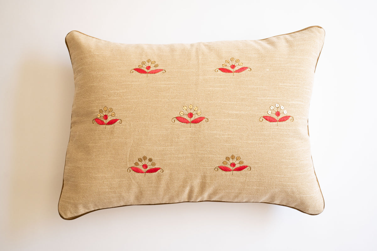 Gul Hand-Embroidered Lumbar Pillow